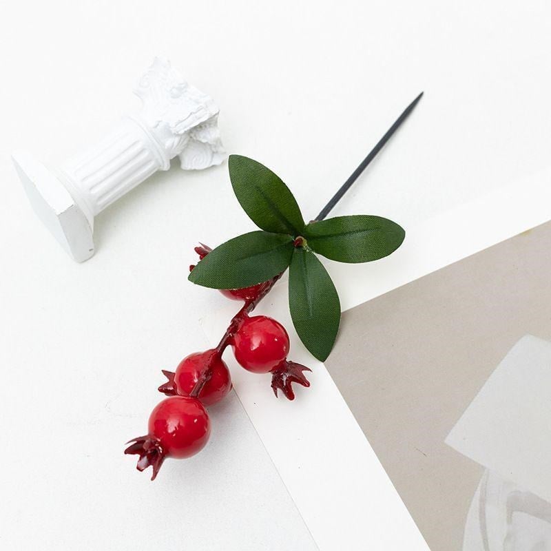 5 Adet 17cm Mini Yapay Nar Yapraklı Çiçek