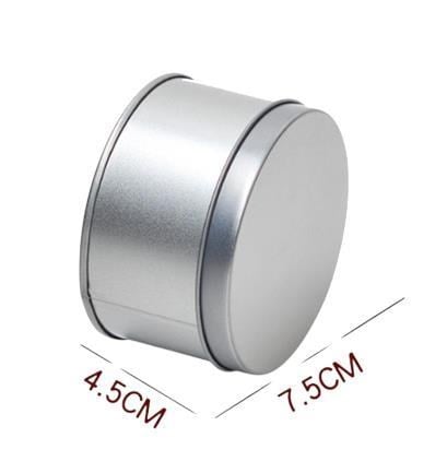 5 Adet 7,5x4,5cm Yuvarlak Metal Kutu Gümüş