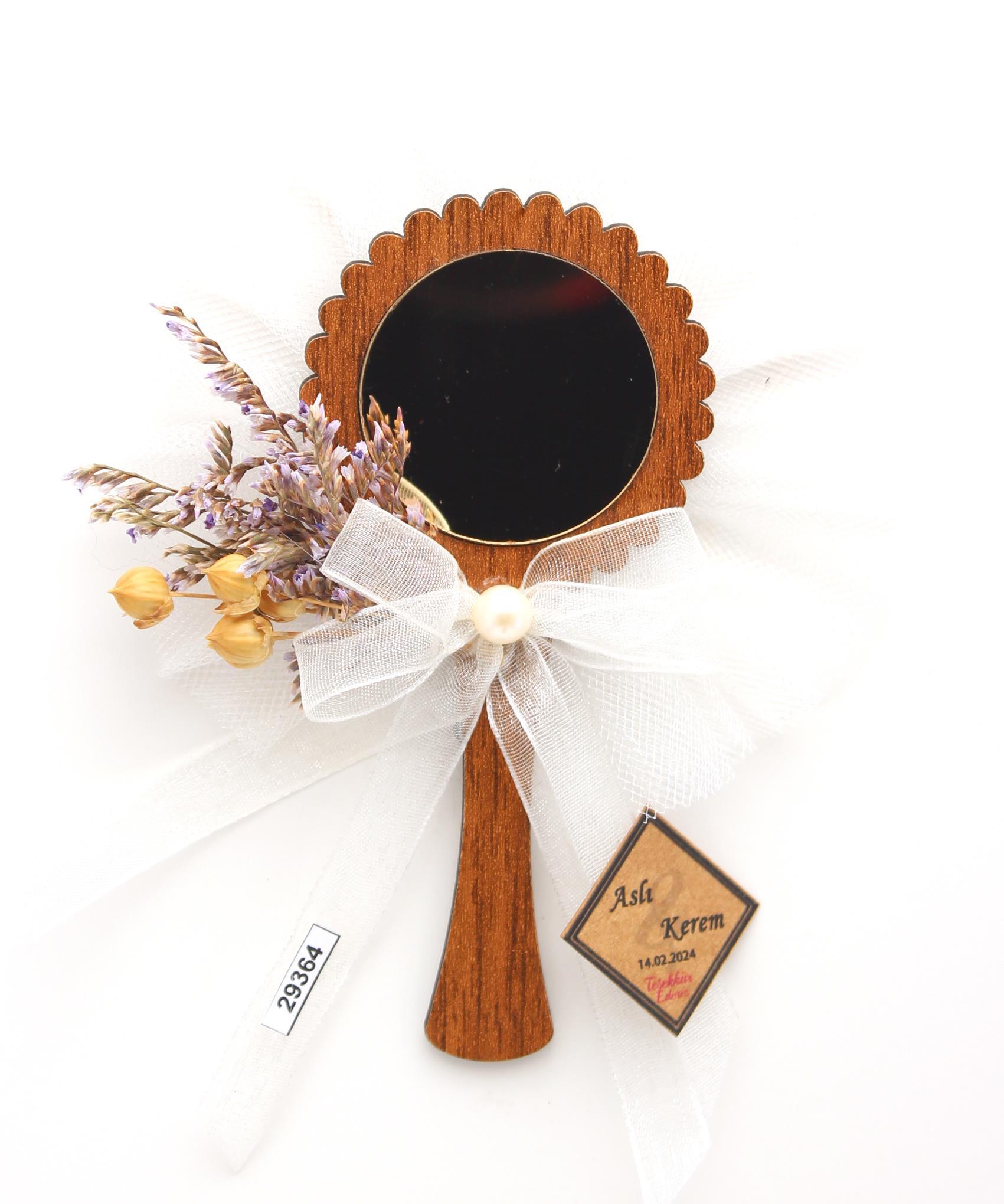 50 Adet 5x13cm Ahşap Ayna İsimli Söz Nişan Hediyesi