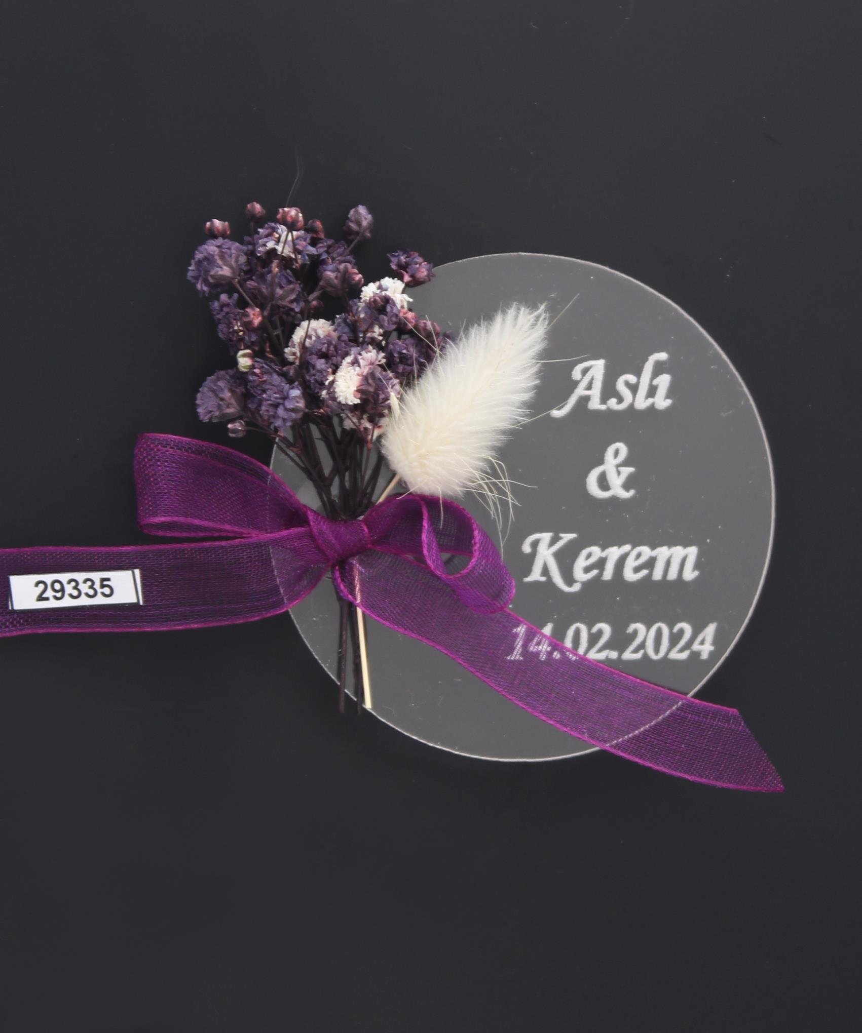 50 Adet 6cm İsimli Pleksi Magnet Söz Nişan Düğün Hediyesi