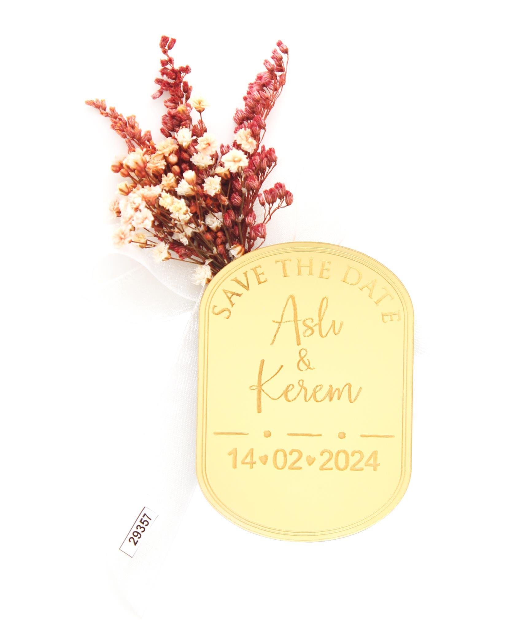 50 Adet 6x8cm Pleksi Magnet İsimli Söz Nişan Hediyesi