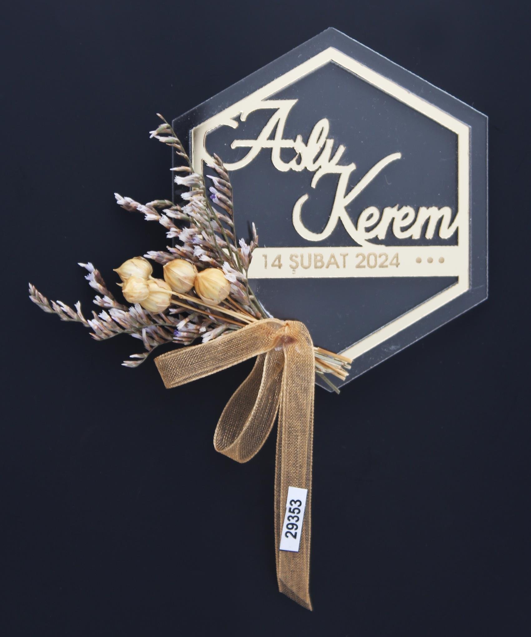 50 Adet 7x9cm Pleksi Magnet İsimli Söz Nişan Hediyesi