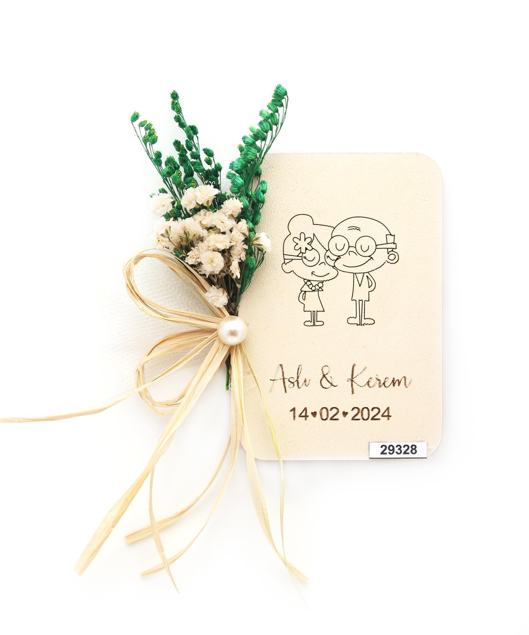 50 Adet 8x5cm Ahşap Magnet İsimli Söz Nişan Düğün Hediyesi