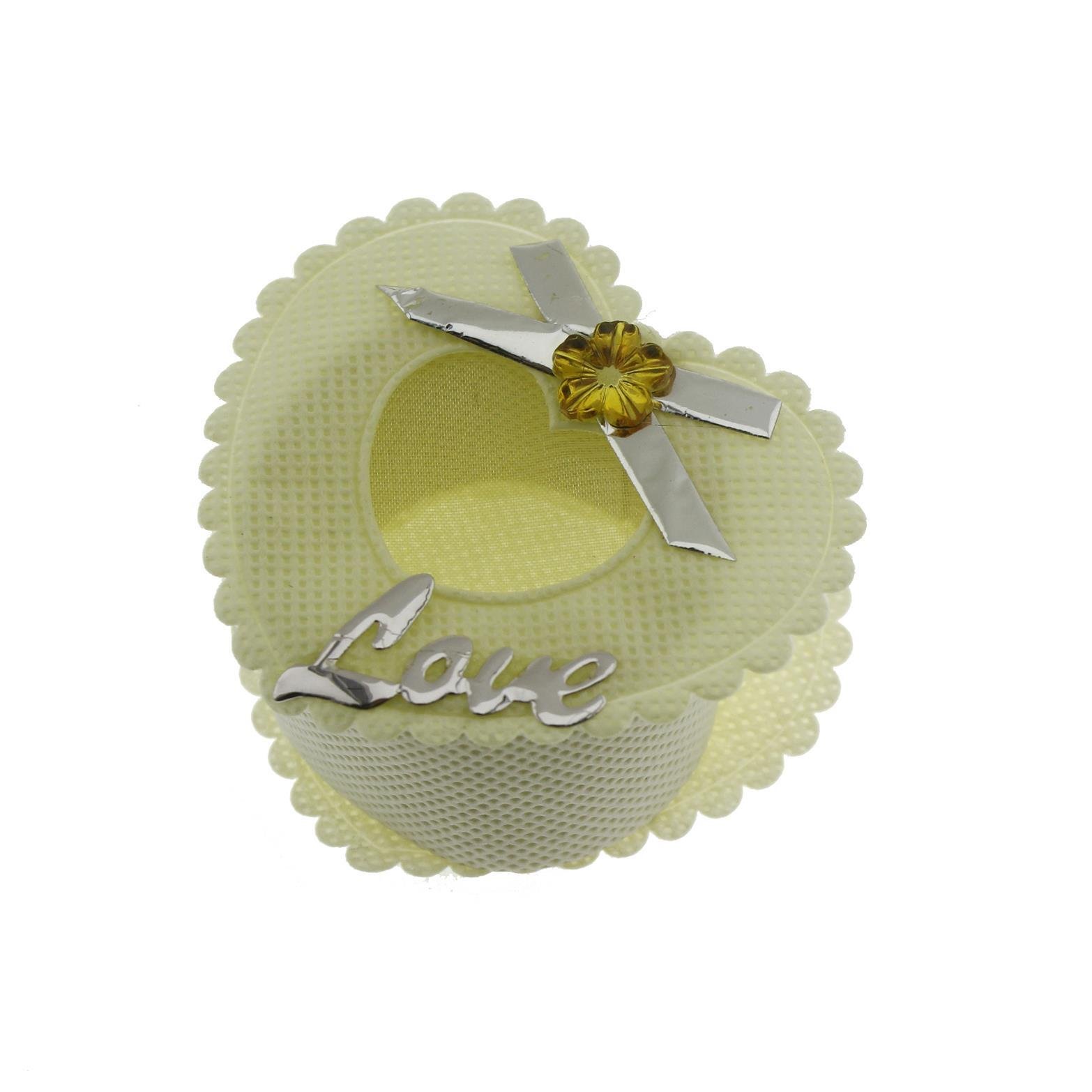 6 Adet Altın Love Yazılı Kumaş Kutu