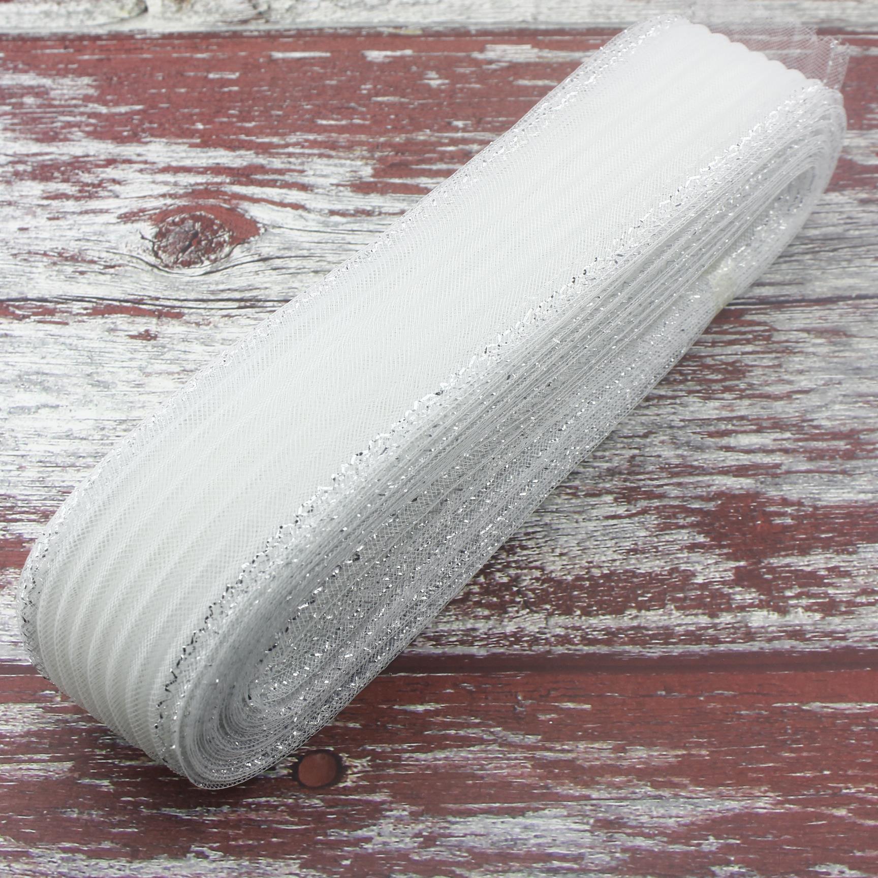 6,5cm X 25metre Pileli Simli Esnek Gren Kurdela Abiye Gelinlik