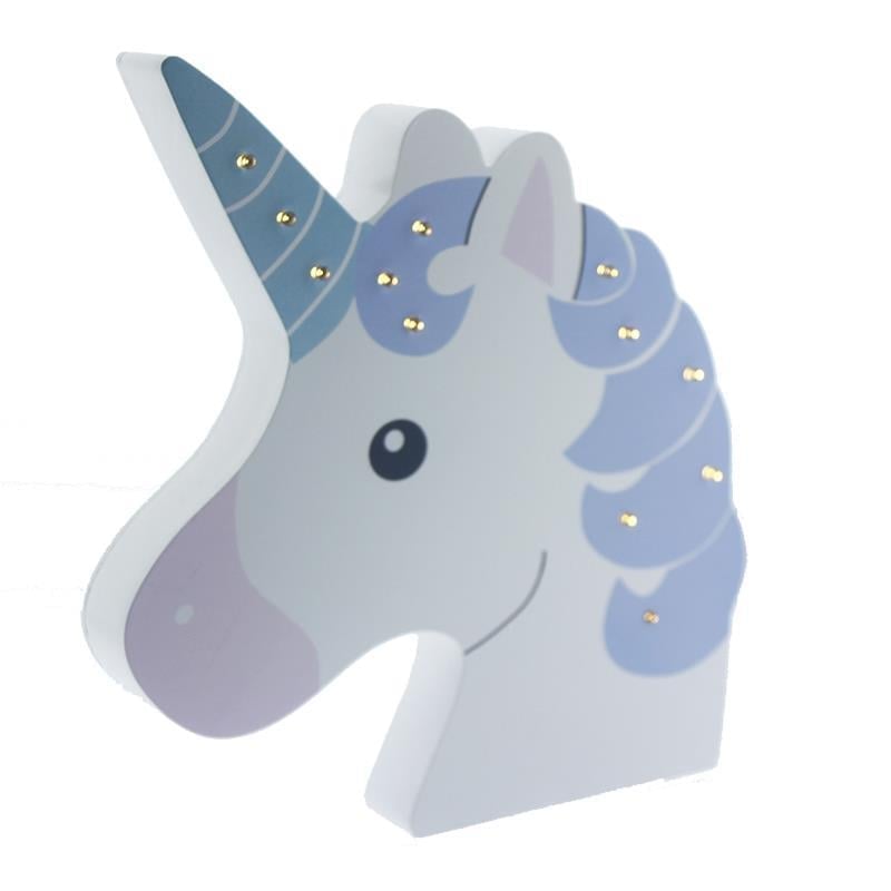 Ahşap Led Işıklı Pilli Unicorn Dekor