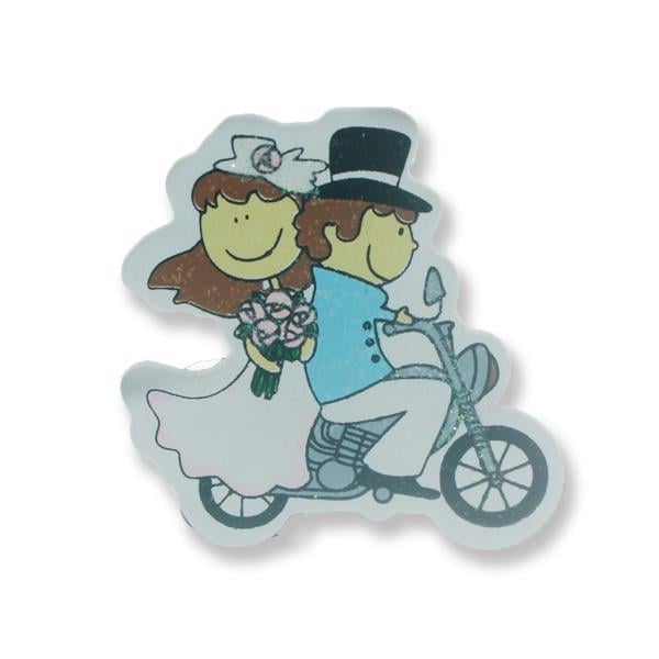 Ahşap Sticker Motorda Gelin Damat 12 Adet