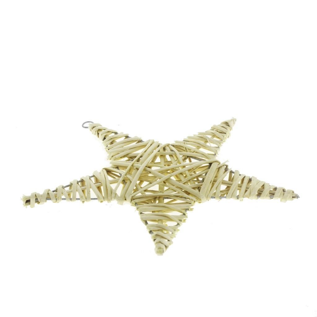 Ahşap Yıldız Kapı Süsü Bambu 30cm