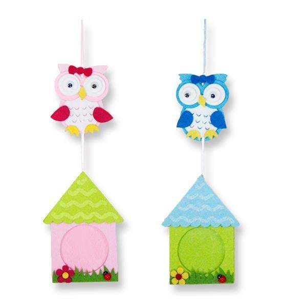 Baykuşlu Çerçeveli Keçe Küçük Kapı Süsü