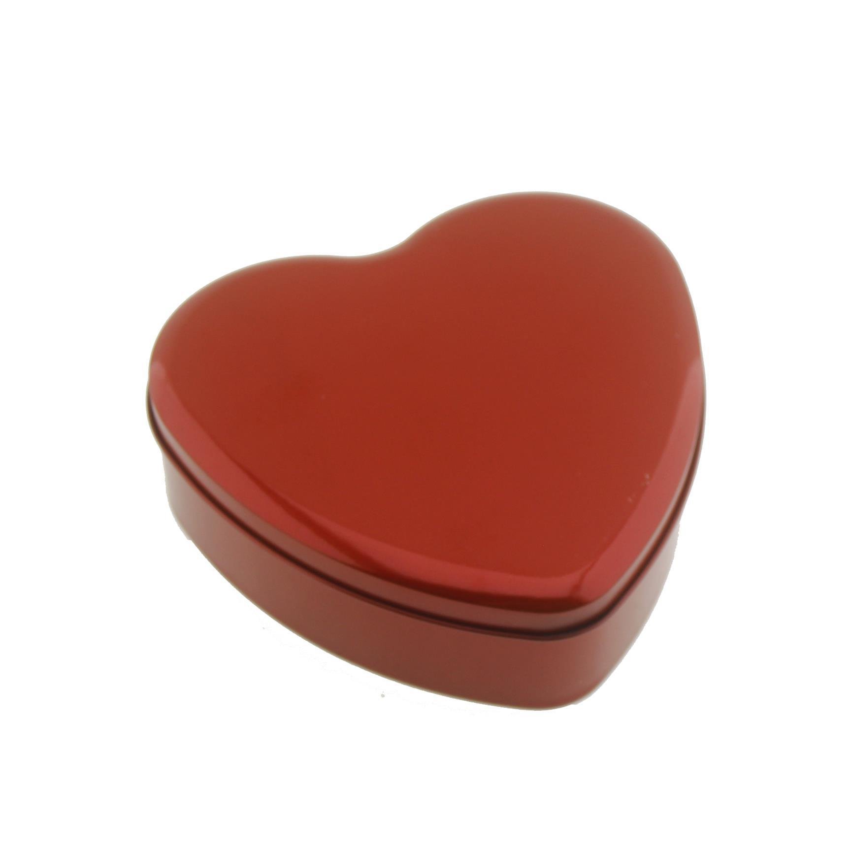 Kırmızı Metal Kalp Kutu Kapaklı 16x16cm