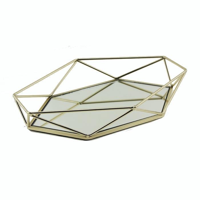 Prizma Aynalı Metal Tepsi 35x25cm