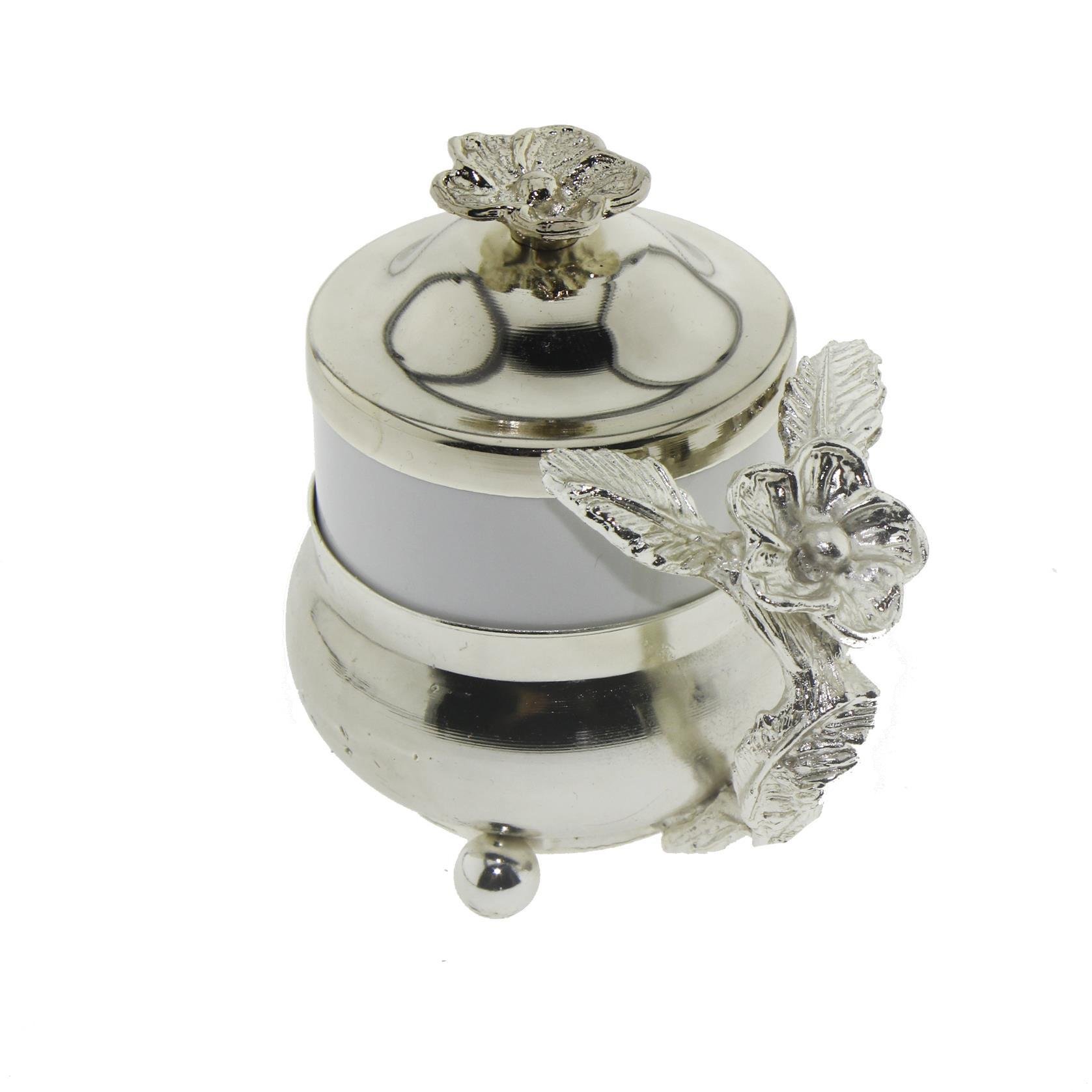 Seramik Kahve Fincanı Metal Kulplu ve Kapaklı 6x8cm