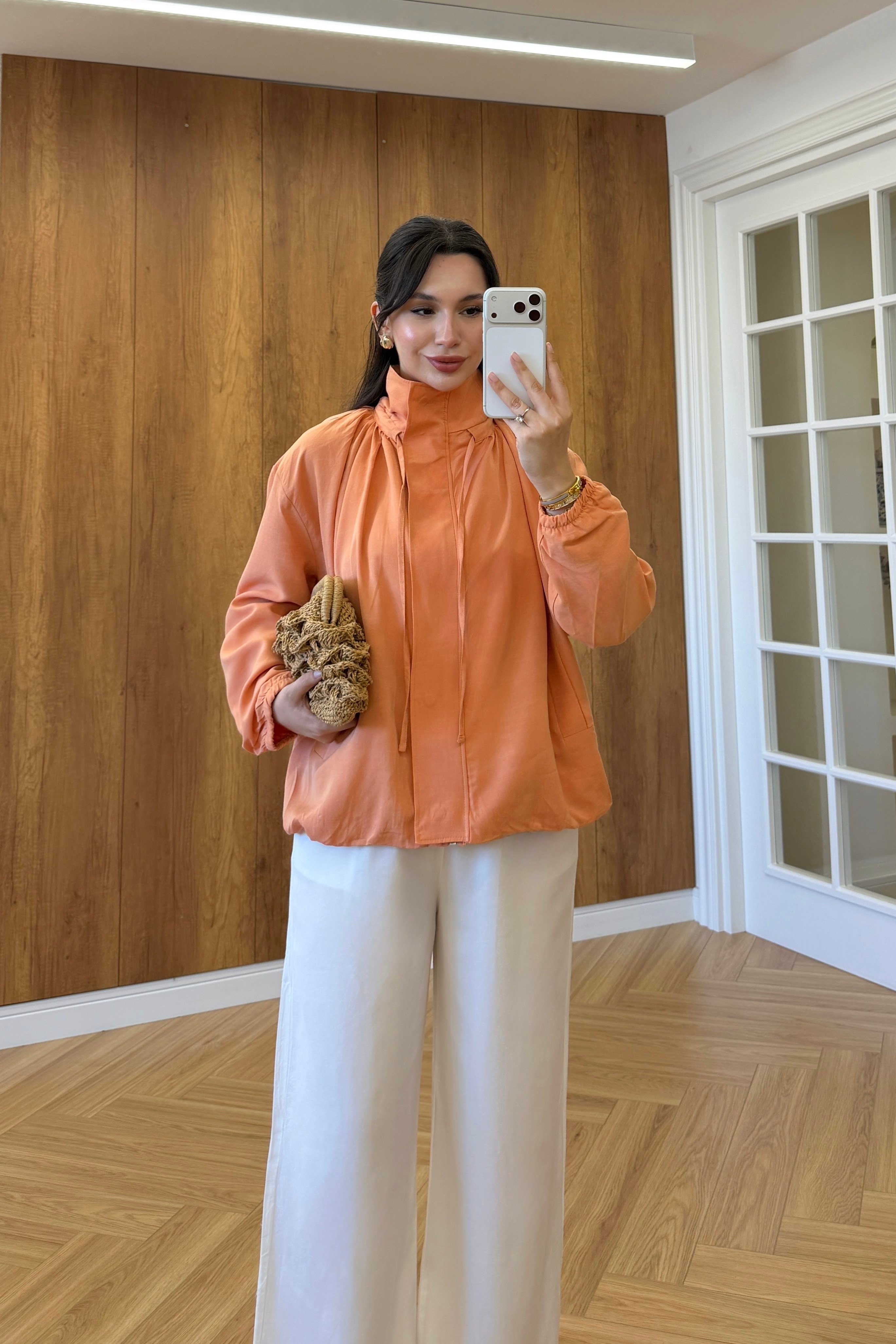MAYRA BAĞCIKLI DİK YAKA CEKET
