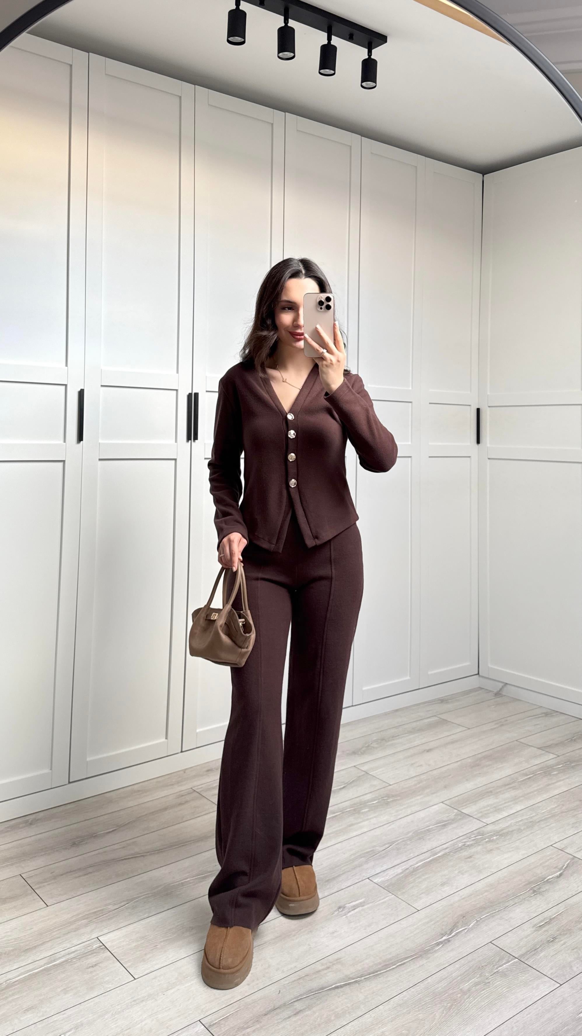 ZARA SELANİK ÖRME TAKIM - ACIKAHVE