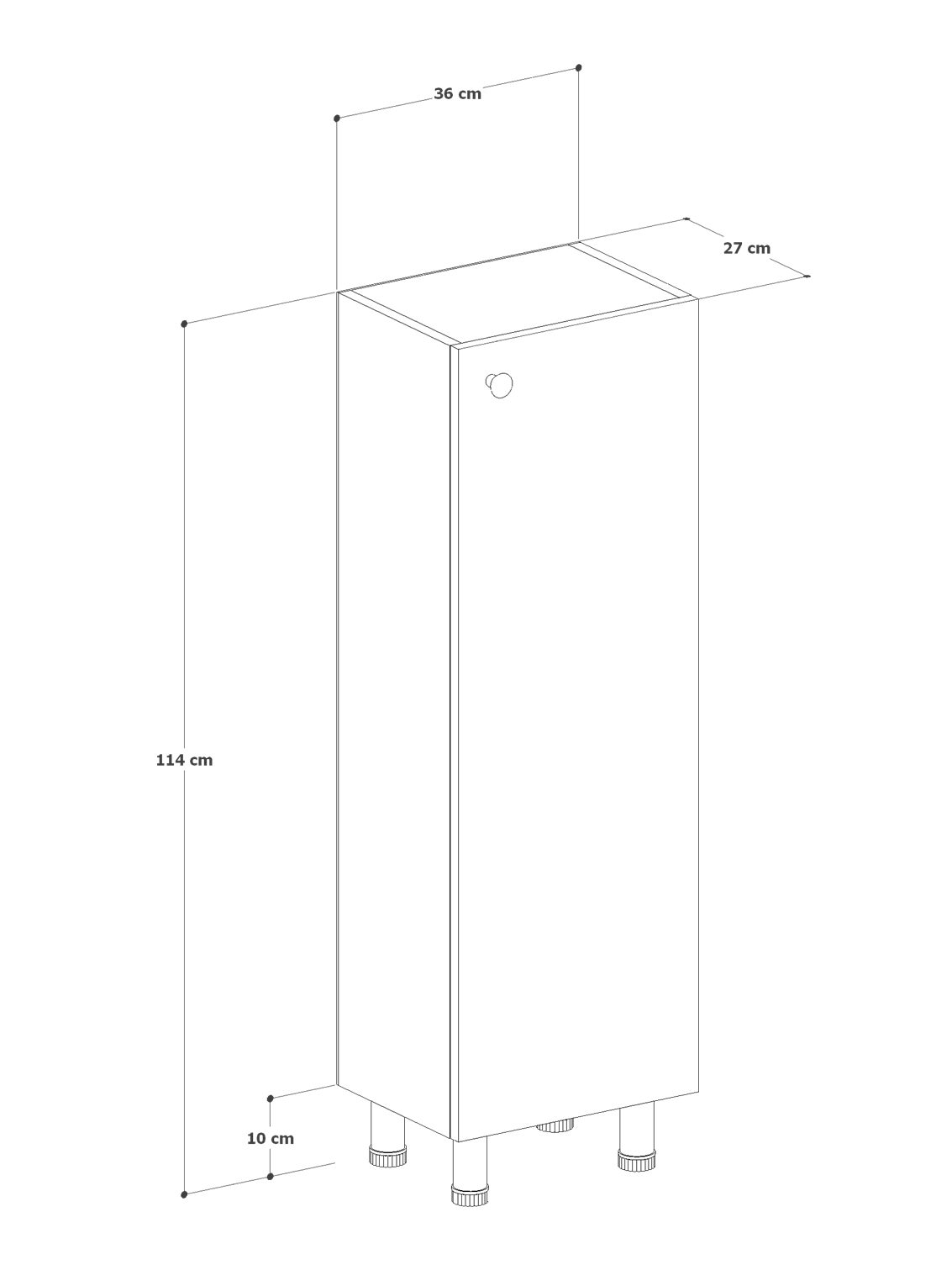 %100 MDF 3 Raflı Çok Amaçlı Dolap, Ayarlanabilir Raflı Metal Ayaklı Beyaz Kiler Dolabı, Mutfak Dolabı, Banyo Dolabı (BD06)