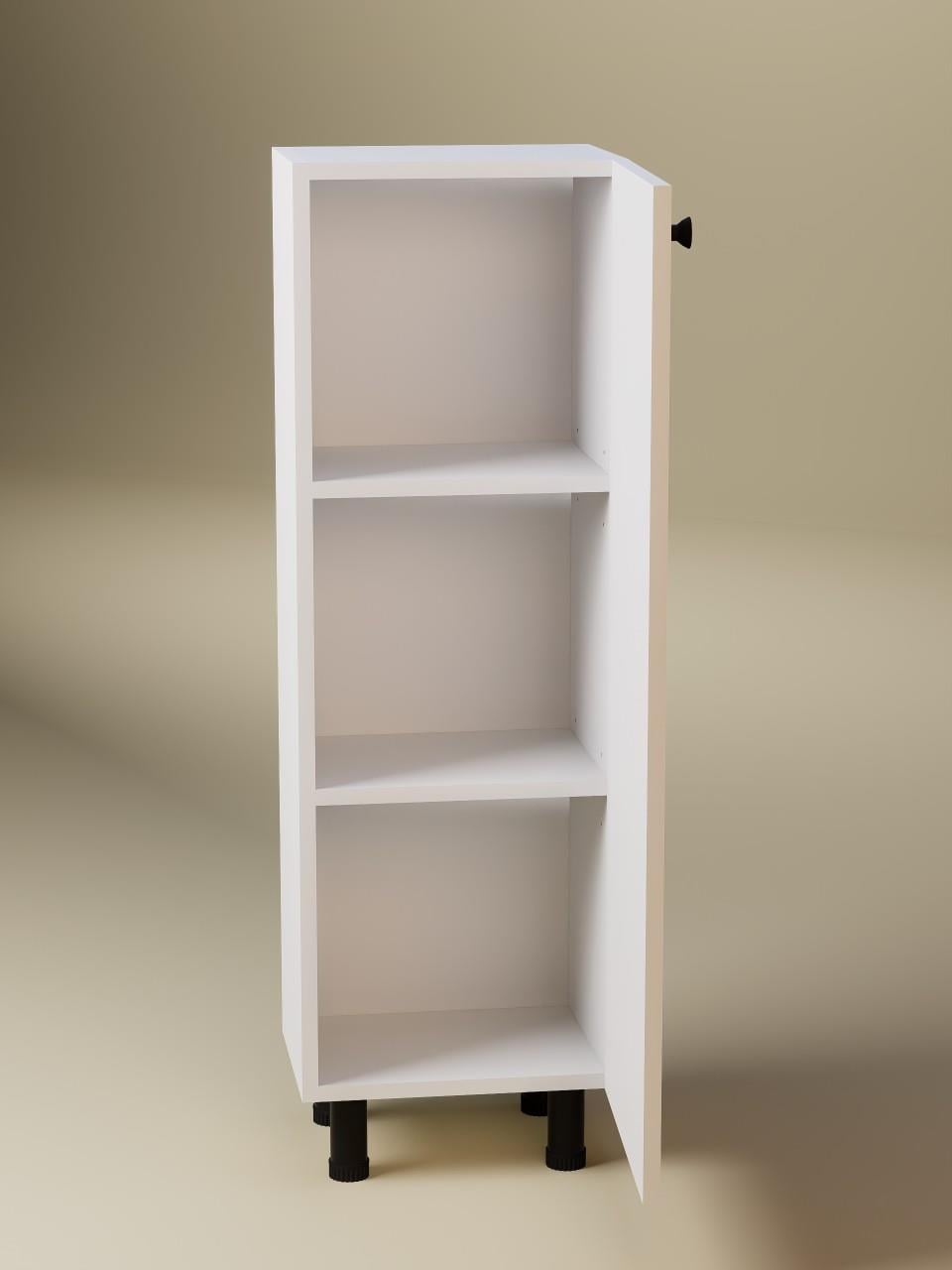 %100 MDF 3 Raflı Çok Amaçlı Dolap, Ayarlanabilir Raflı Metal Ayaklı Beyaz Kiler Dolabı, Mutfak Dolabı, Banyo Dolabı (BD06)
