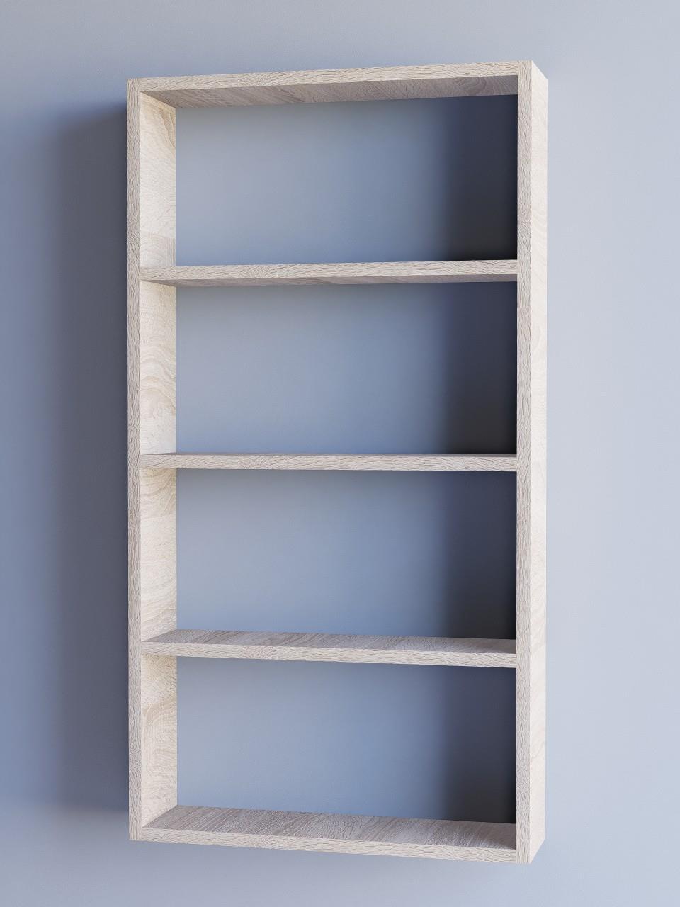 %100 MDF, 5 Raflı Dekoratif Kitaplık, Beyaz Kitaplık, Ofis Kitaplığı, Duvar Rafı 104x55cm