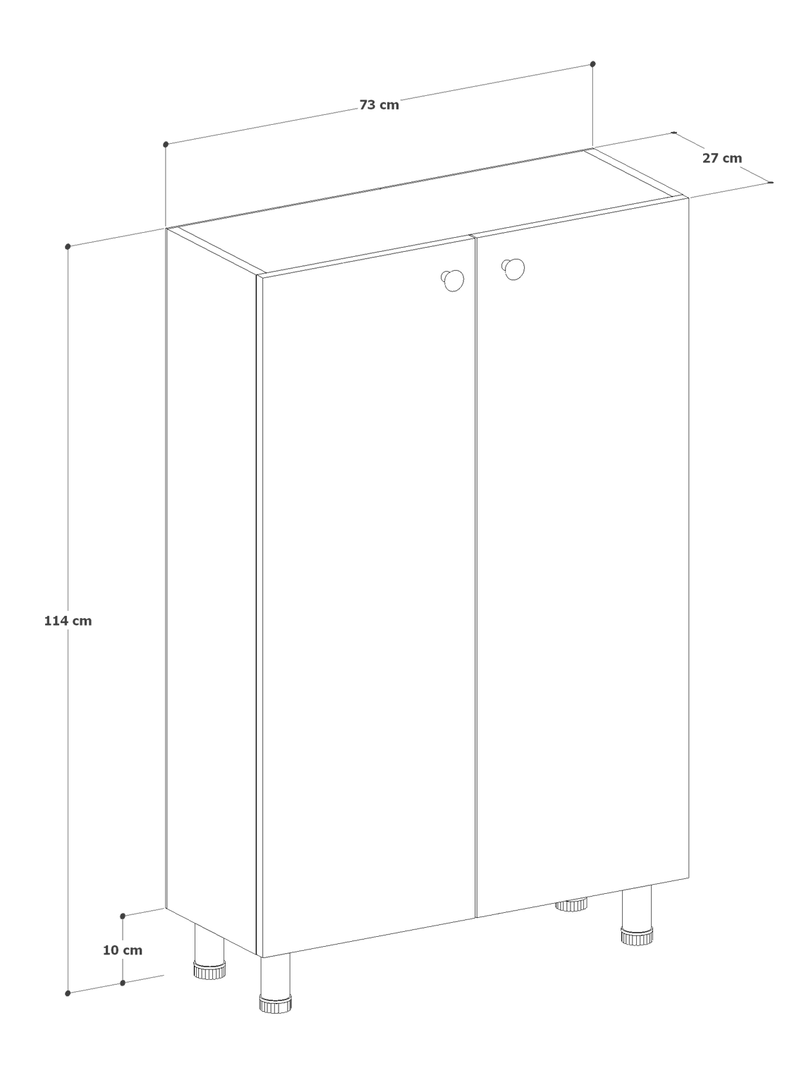 %100 MDF Ayarlanabilir Raflı Metal Ayaklı Beyaz Kiler Dolabı, 2 Kapaklı Çok Amaçlı Dolap, Mutfak Dolabı, Banyo Dolabı (BD08)