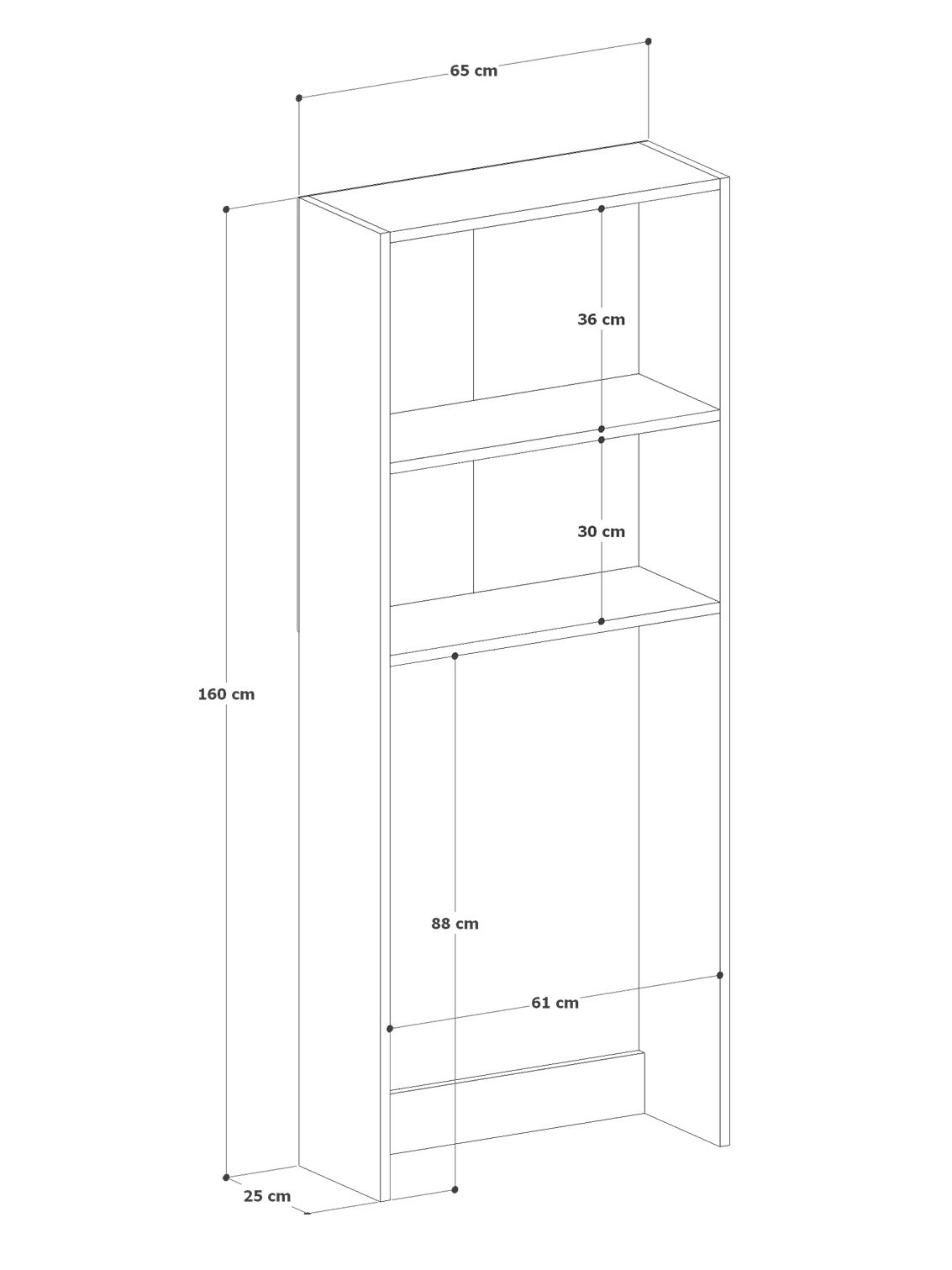 %100 MDF Çamaşır ve Kurutma Makinesi Dolabı, Beyaz Açık Raflı Çamaşır Makinesi Üstü Düzenleyicisi