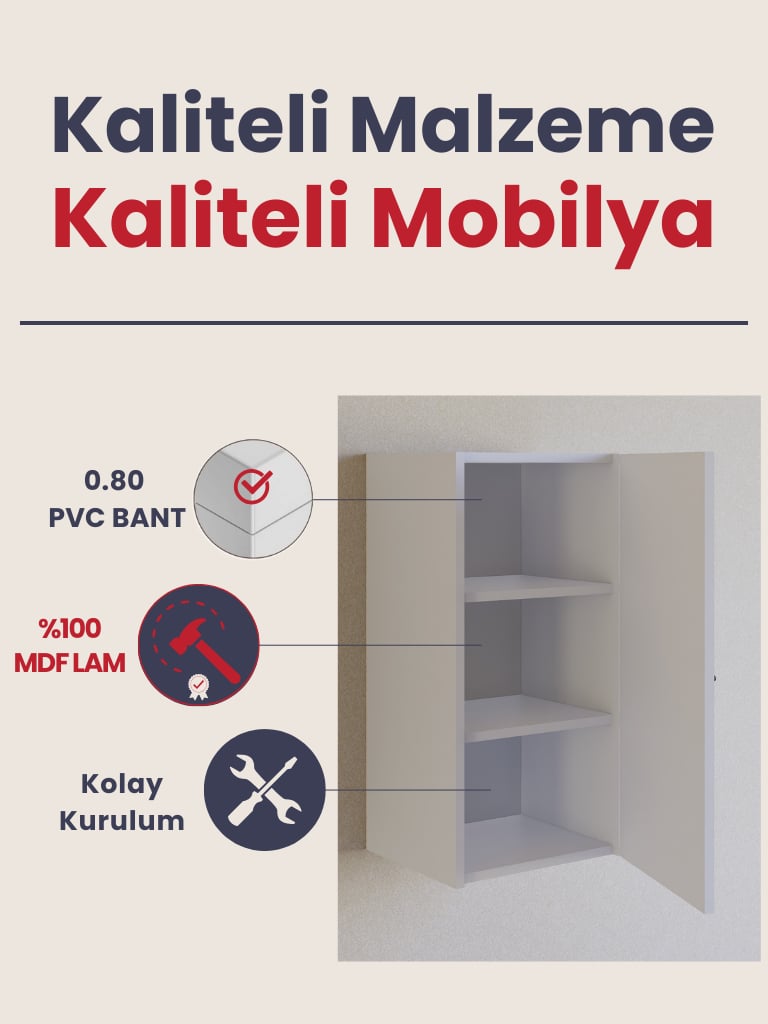 %100 MDF Çok Amaçlı Dolap, Havlu Dolabı, Dosya Dolabı, Banyo Dolabı, Kiler Dolabı