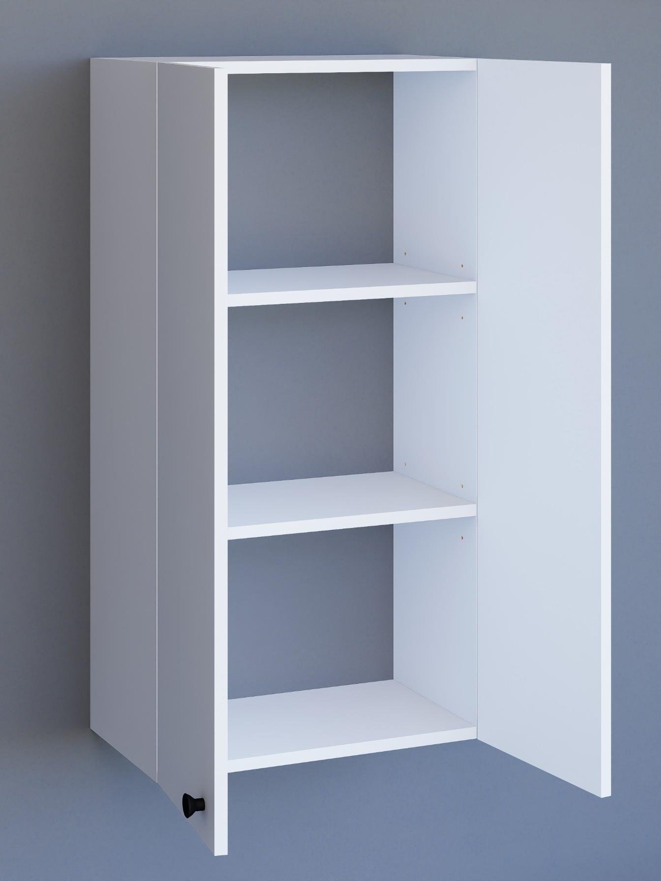 2 Kapaklı Ayarlanabilir Raflı Beyaz Çok Amaçlı Dolap, Kulplu Kiler Dolabı, Banyo Dolabı %100MDF (BD10)