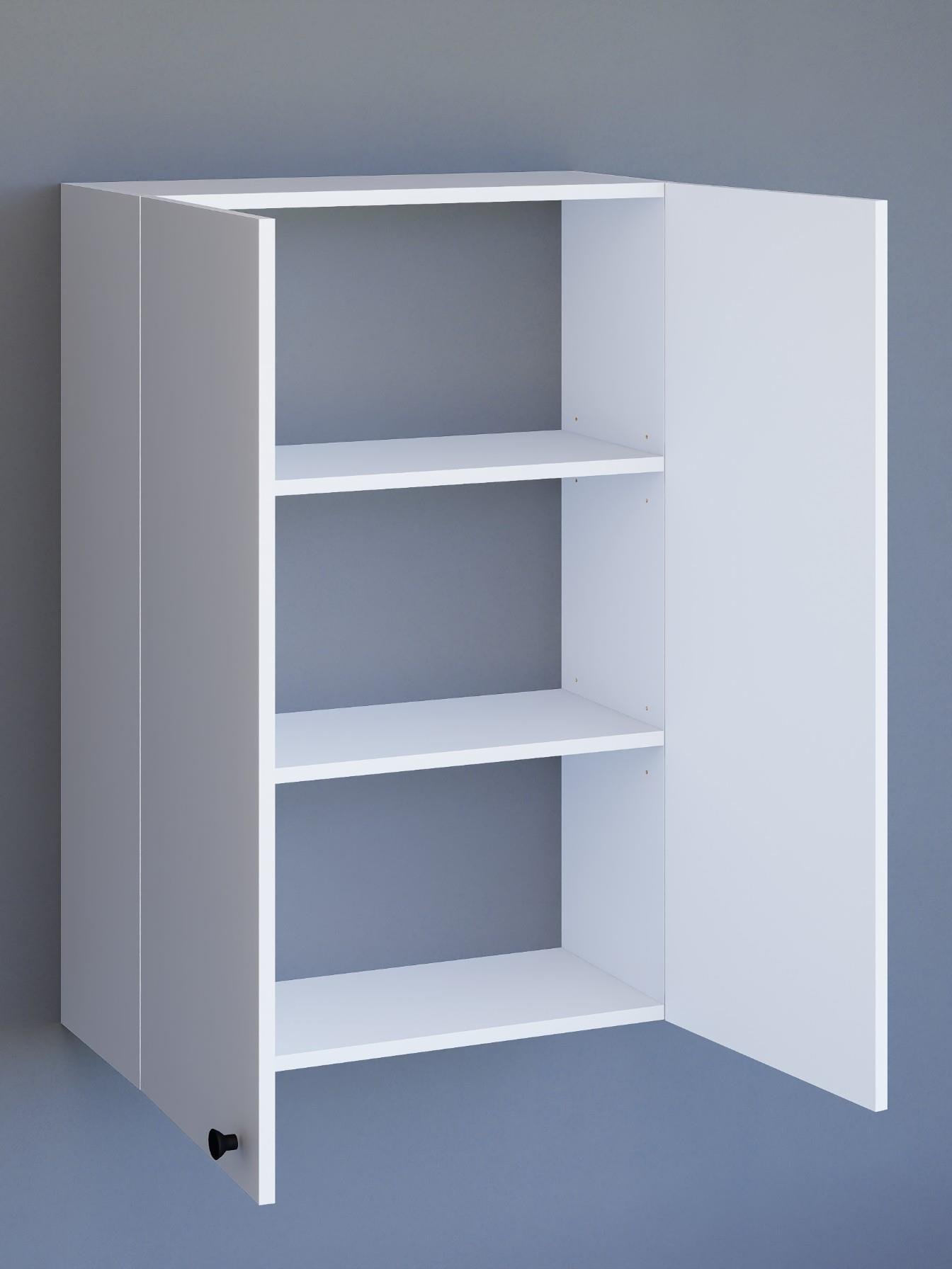 2 Kapaklı Beyaz Çok Amaçlı Dolap, Ayarlanabilir Raflı, Kulplu Kiler Dolabı, Banyo Dolabı 104x73cm %100MDF (BD11) 