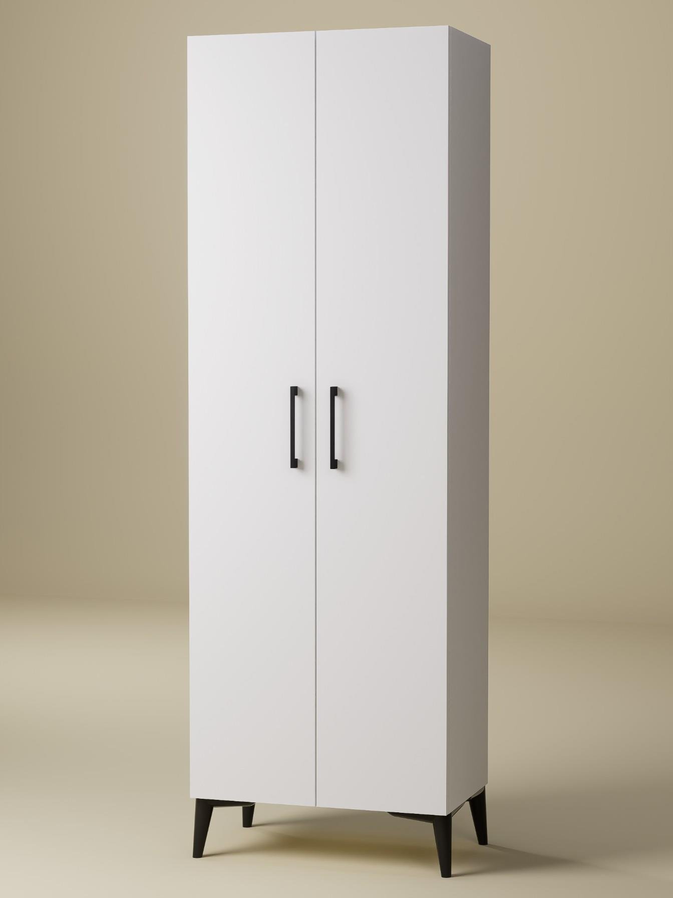 Askılıklı, Ayakkabılıklı 2 Kapaklı Beyaz Portmanto | %100 MDF Raflı Modern Vestiyer (VST05)