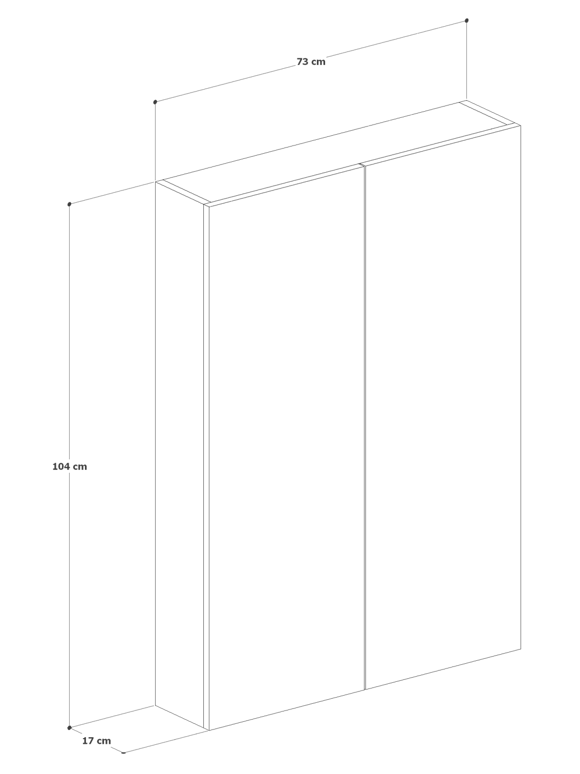 Detamob Kapaklı İnce Çok Amaçlı Dolap 104x72cm