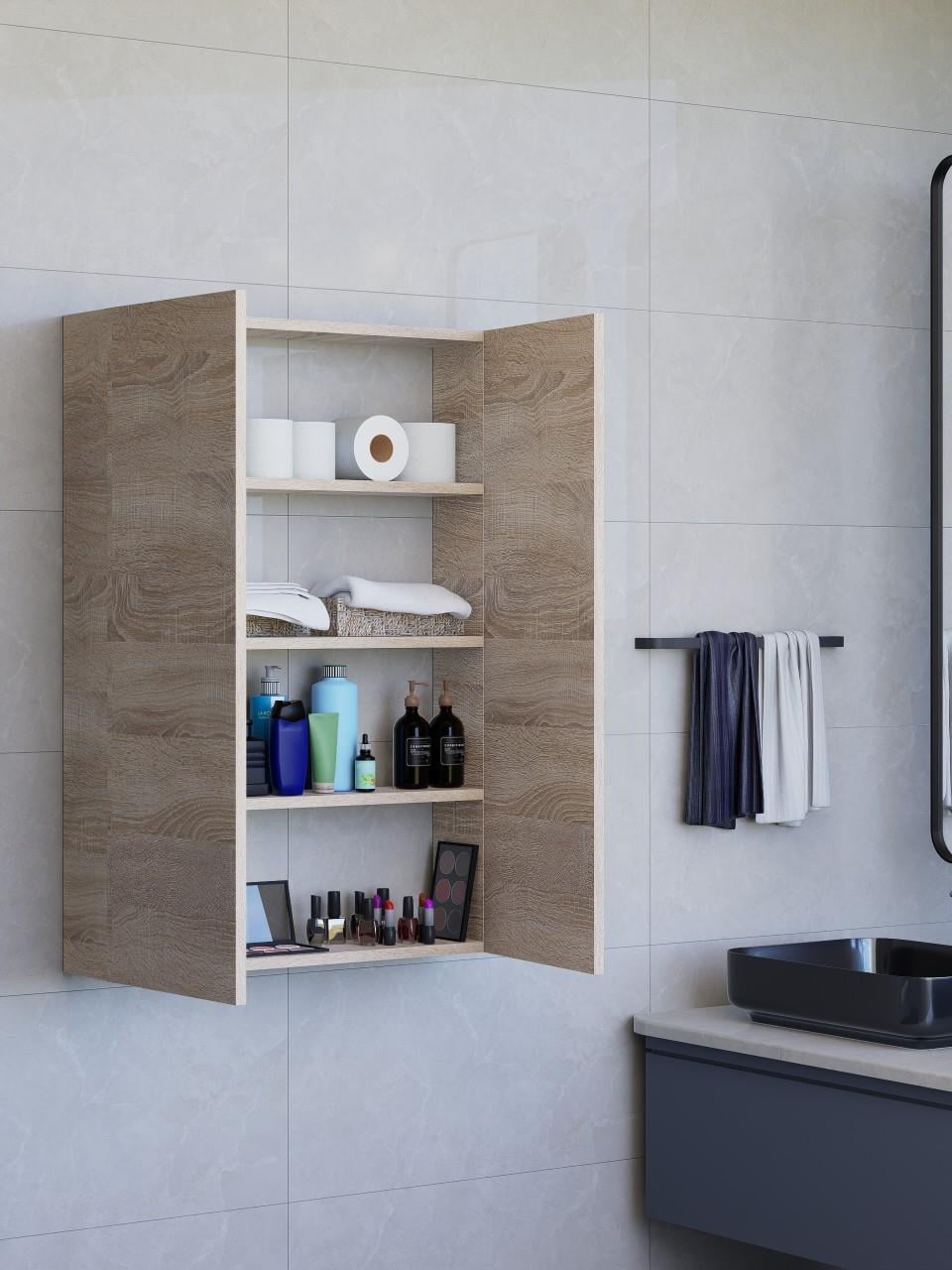 Detamob Kapaklı İnce Çok Amaçlı Dolap 104x72cm