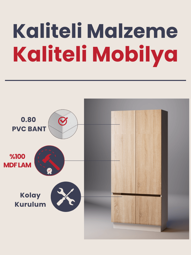 Detamob Lora Kapaklı Askılıklı Portmanto, Kapaklı Vestiyer, Beyaz/Sonoma & Karbon Gri/Sonoma
