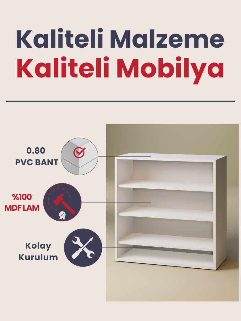 Raflı Kapaksız Çok Amaçlı Dolap, Ayakkabılık
