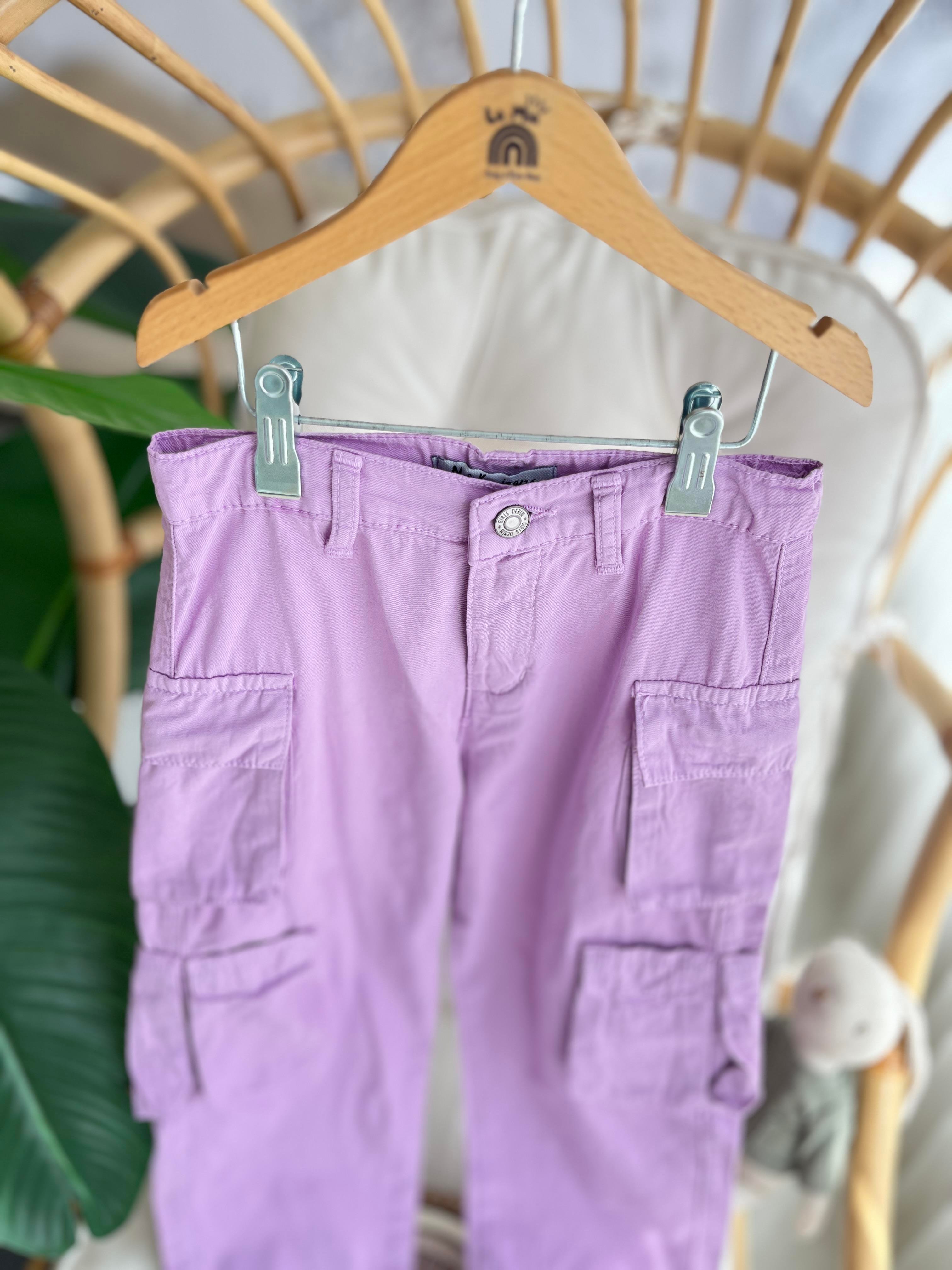 Kargo Cep Pantolon Lila