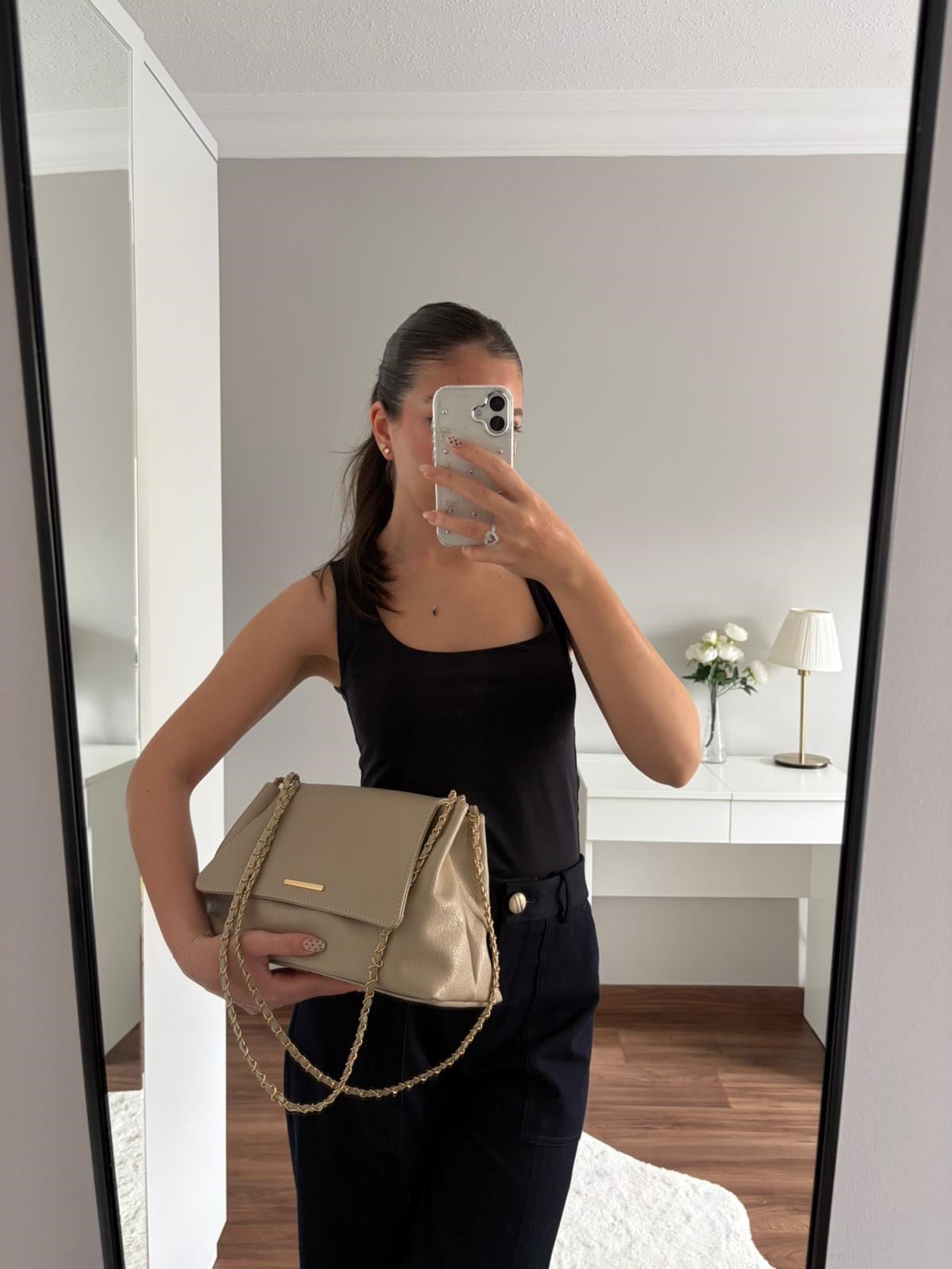 Lorea Zincir Askılı Kadın Omuz ve Clutch Çanta Vizon