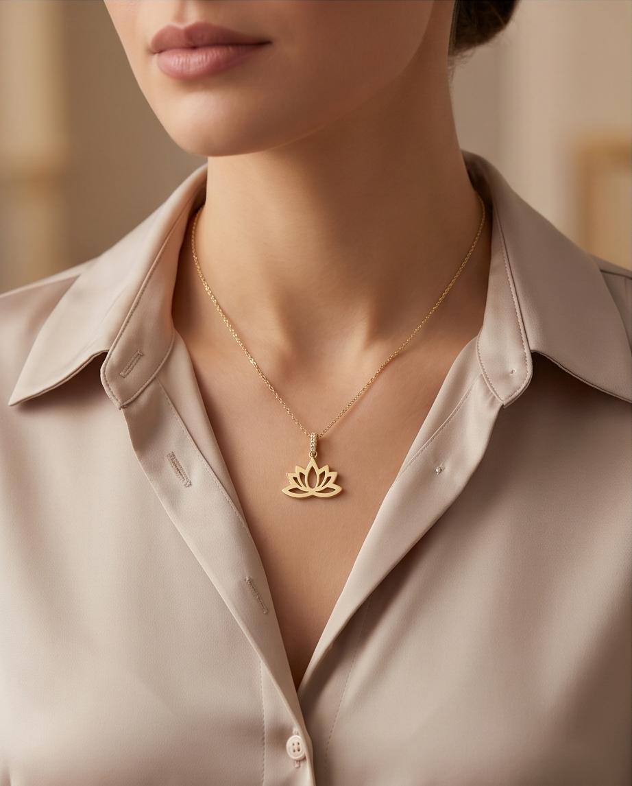 LOTUS KOLYE 14 AYAR ALTIN KOLYE