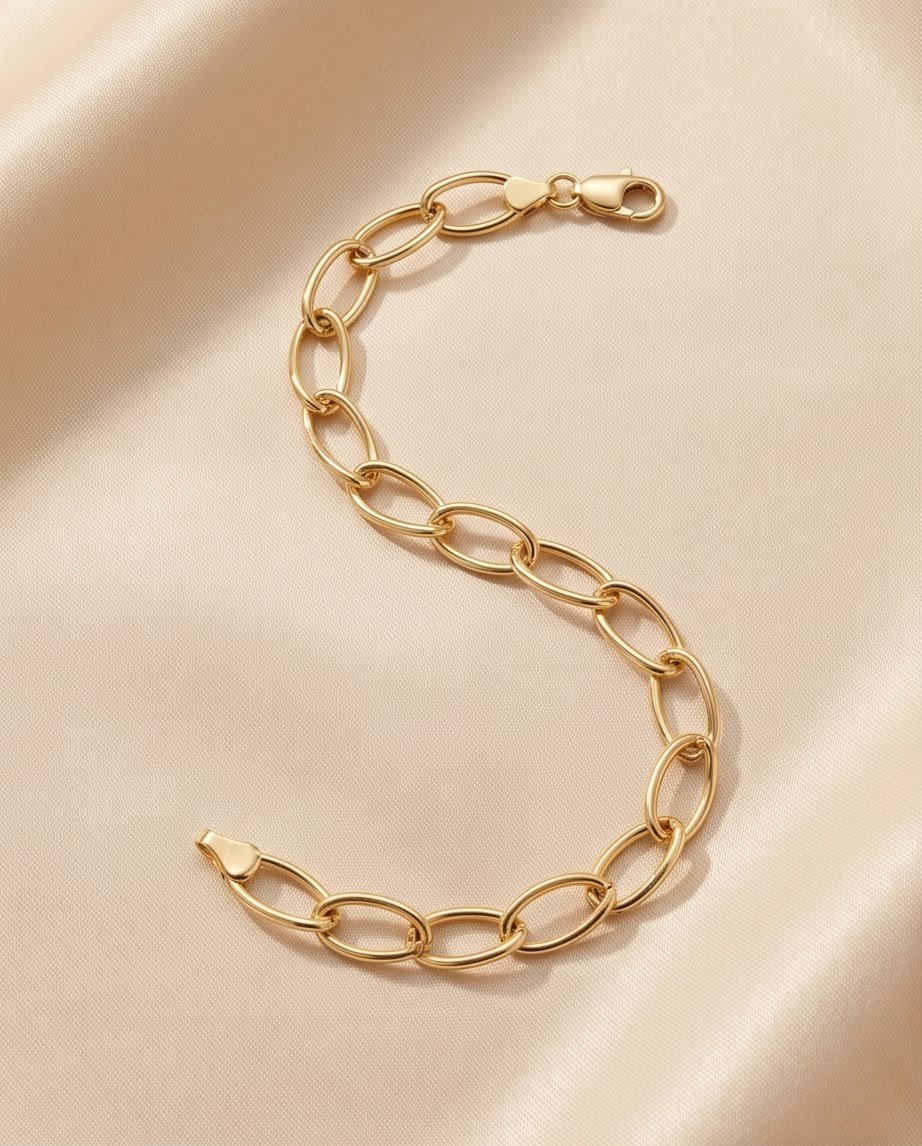 OVAL HALKA 14 AYAR ALTIN BİLEKLİK