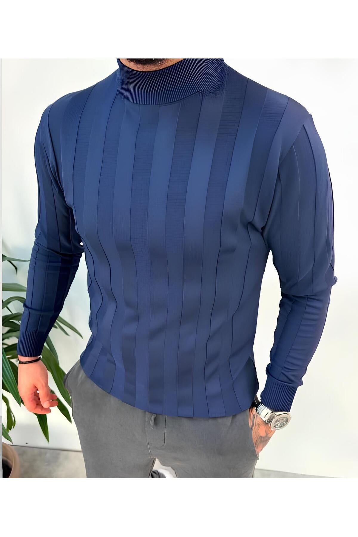 Slim Fit Yarım Balıkçı Yaka Triko Kazak