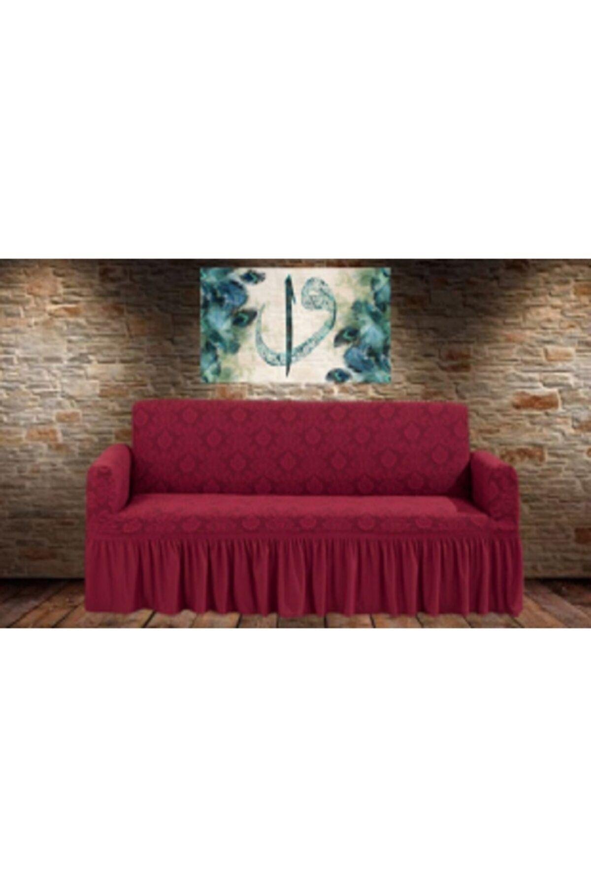 Jakarli Koltuk, Kanepe Çekyat Örtüsü Likrali Lastikli Standart 3 Kişilik