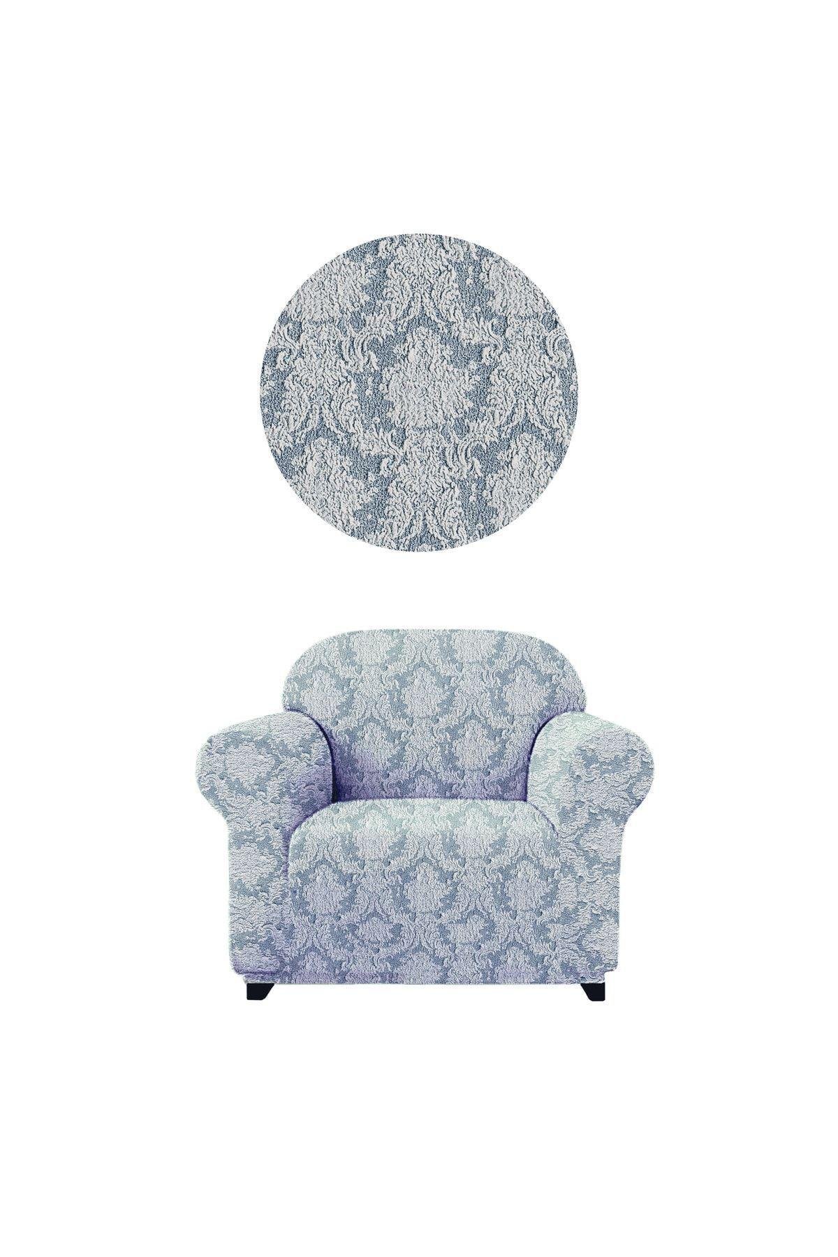 Jakarli Koltuk ,kanepe ,çekyat Örtüsü Şal Desen Esnekli Eteksiz Tekli (berjer)için