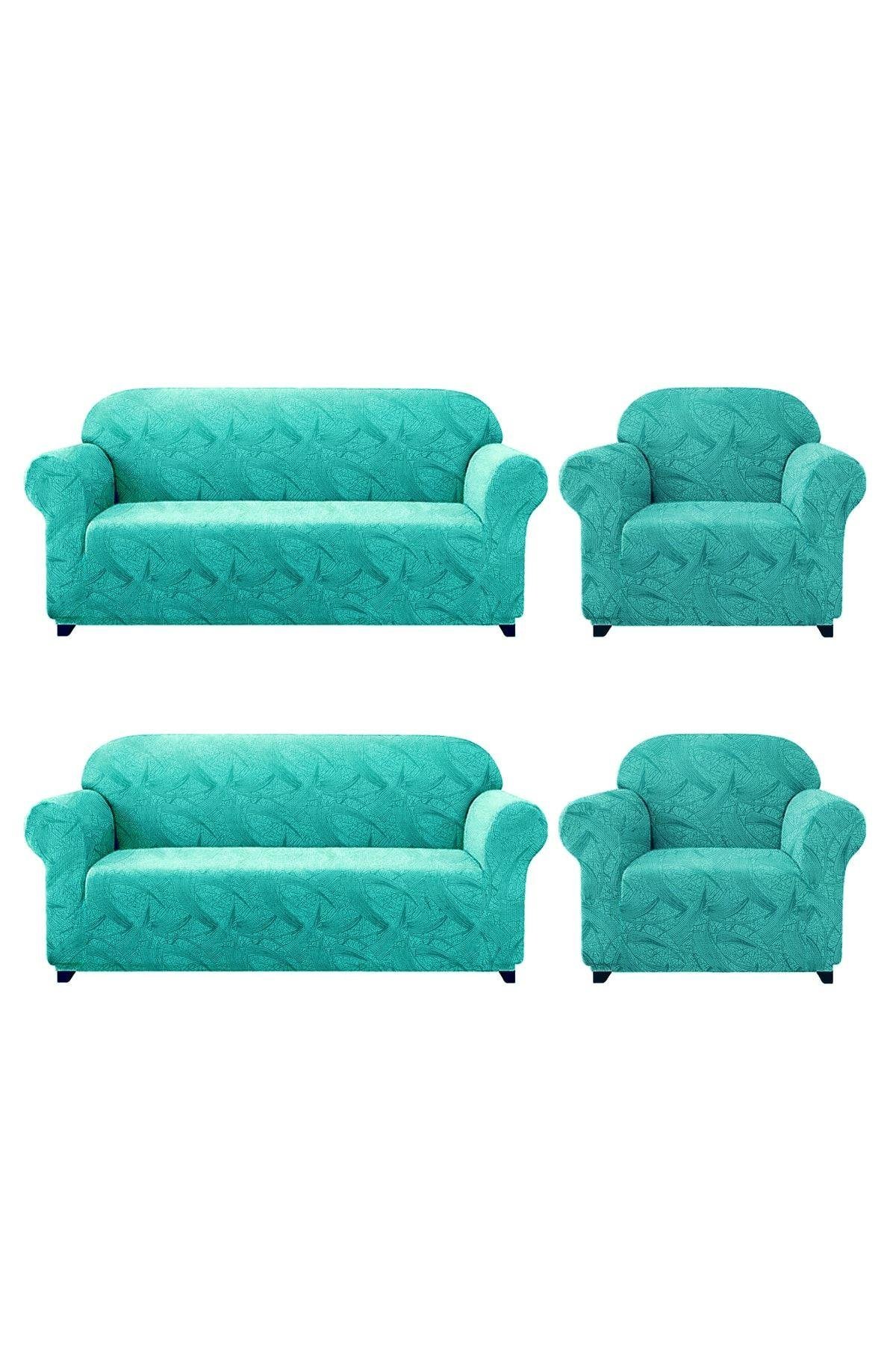 Jakarli Koltuk ,kanepe ,çekyat Örtüsü Sehra Desen Esnekli Eteksiz3+3+1+1takım Için