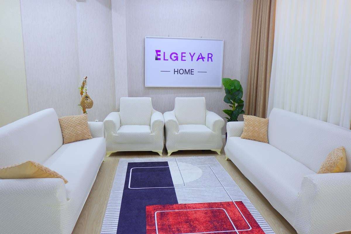 Jakarlı Koltuk Örtüsü Takımı Hasır Desen 3+3+1+1 – Beyaz