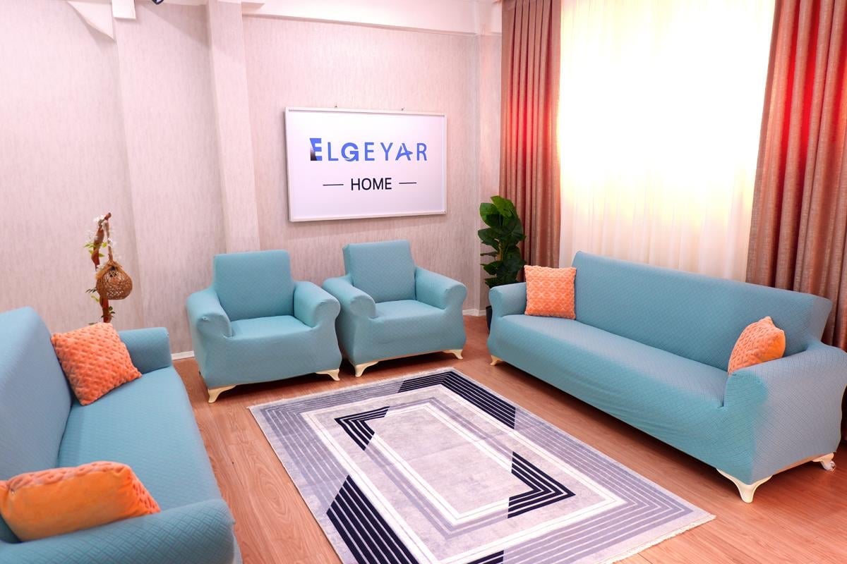 Jakarlı Koltuk Örtüsü Takımı Sepet Desen 3+3+1+1 - Mint