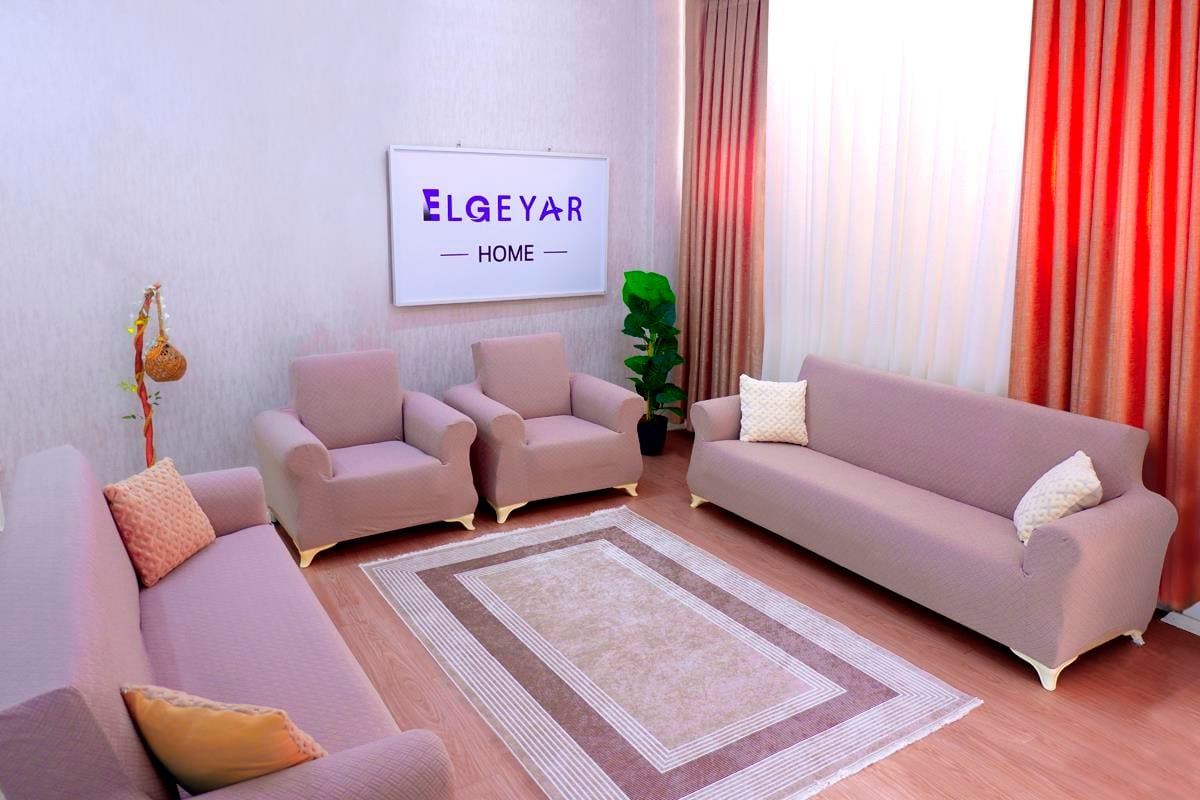 Jakarlı Koltuk Örtüsü Takımı Sepet Desen 3+3+1+1 - Vizon