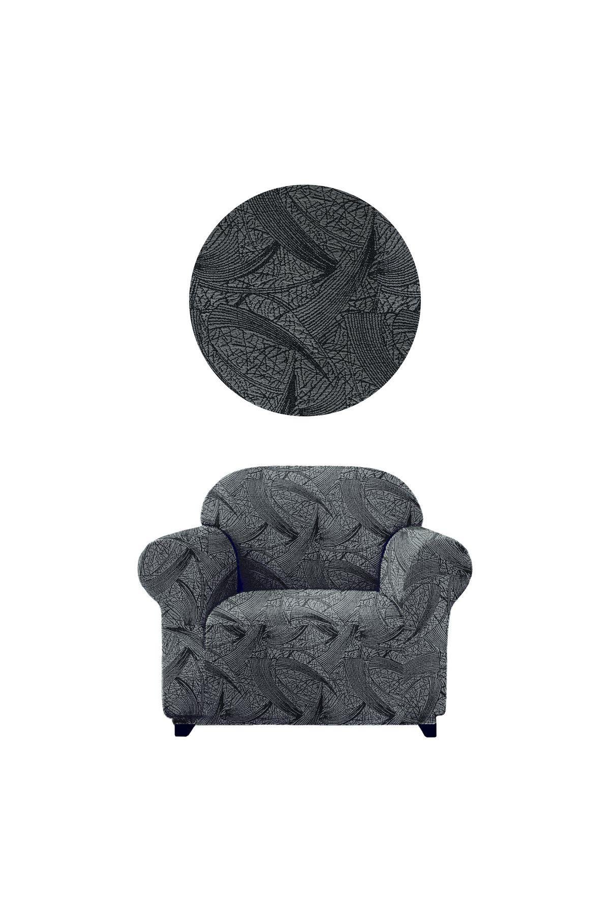 Jakarli tek kişilik koltuk örtüsü, berjer kılıfı sehra desen