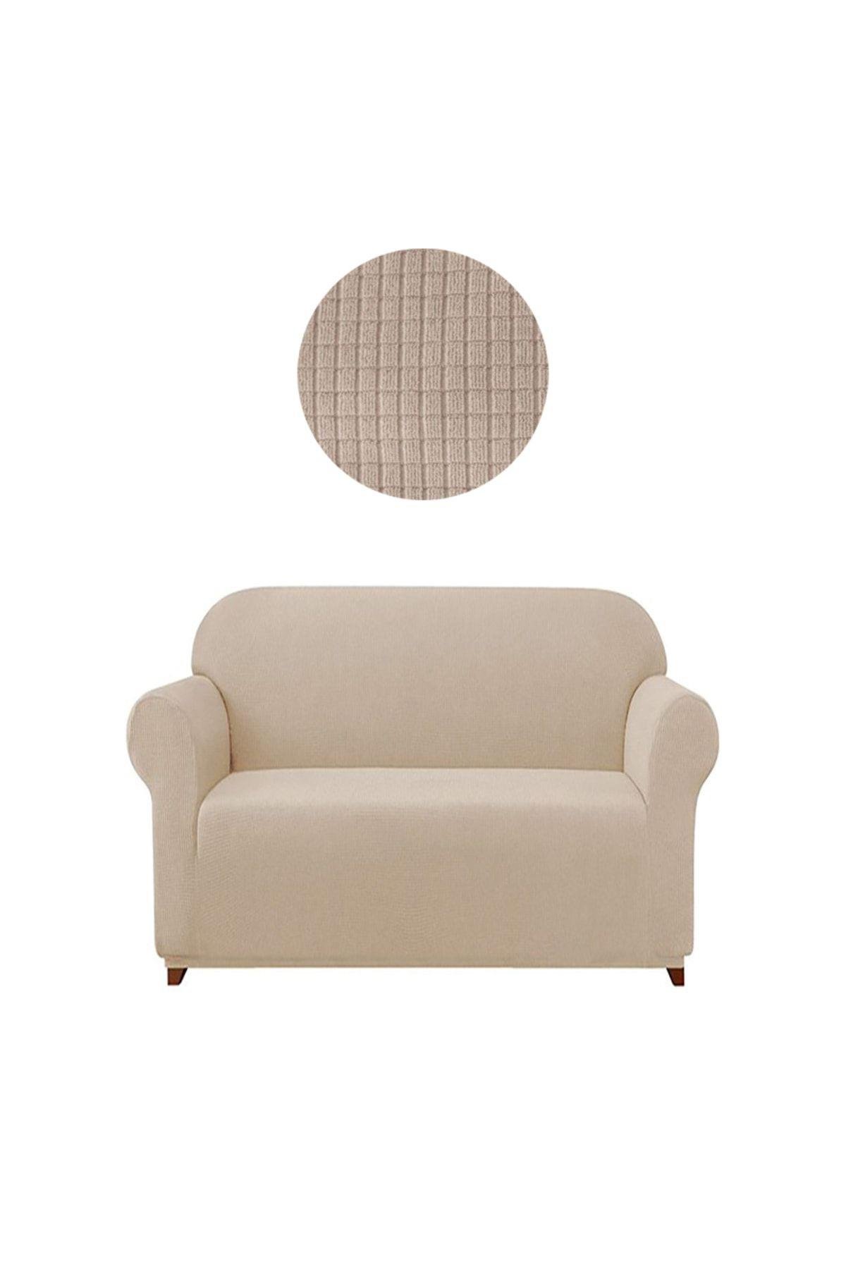 Likrali Koltuk, Kanepe, Çekyat Örtüsü 2 Kişilik Koltuk Örtüsü Lastikli, Pitikare Desen