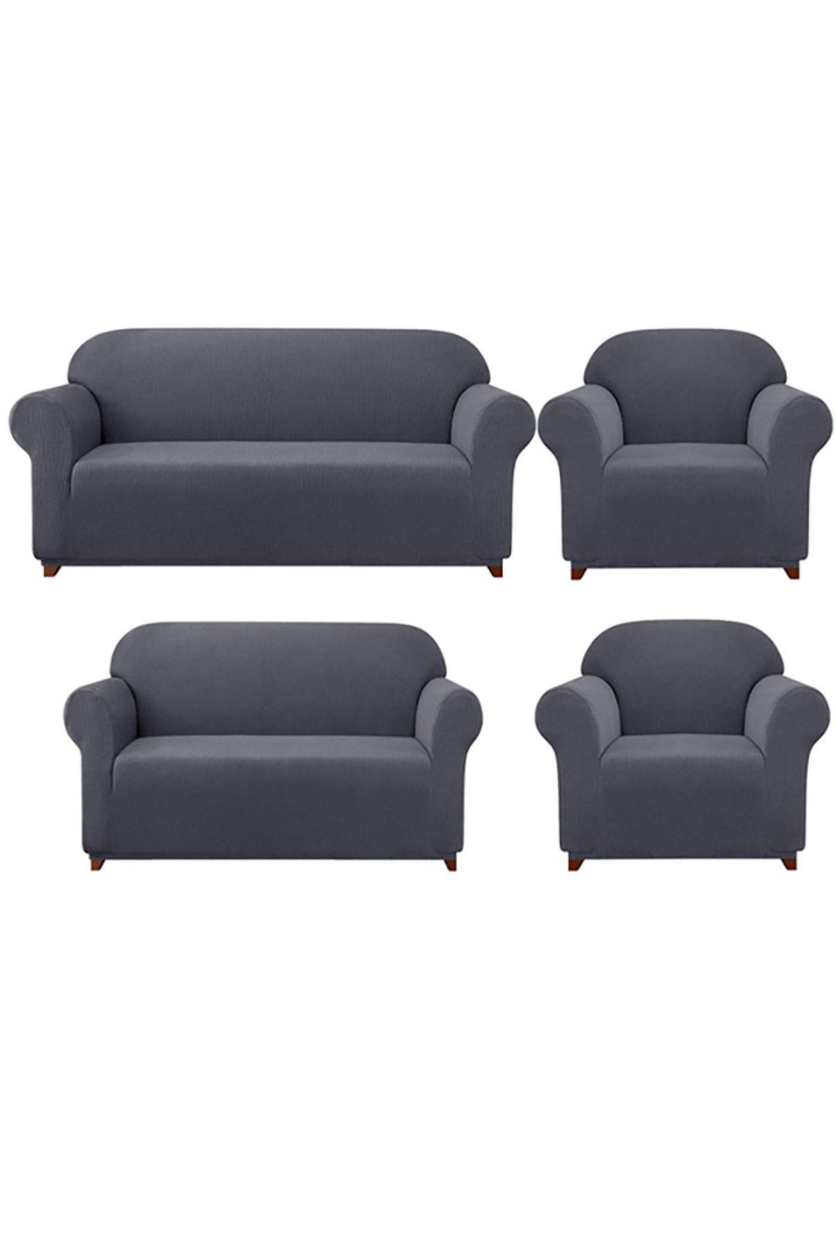 Likrali Koltuk, Kanepe, Çekyat Örtüsü Lastikli, Pitikare Desen 3+2+1+1 Takım