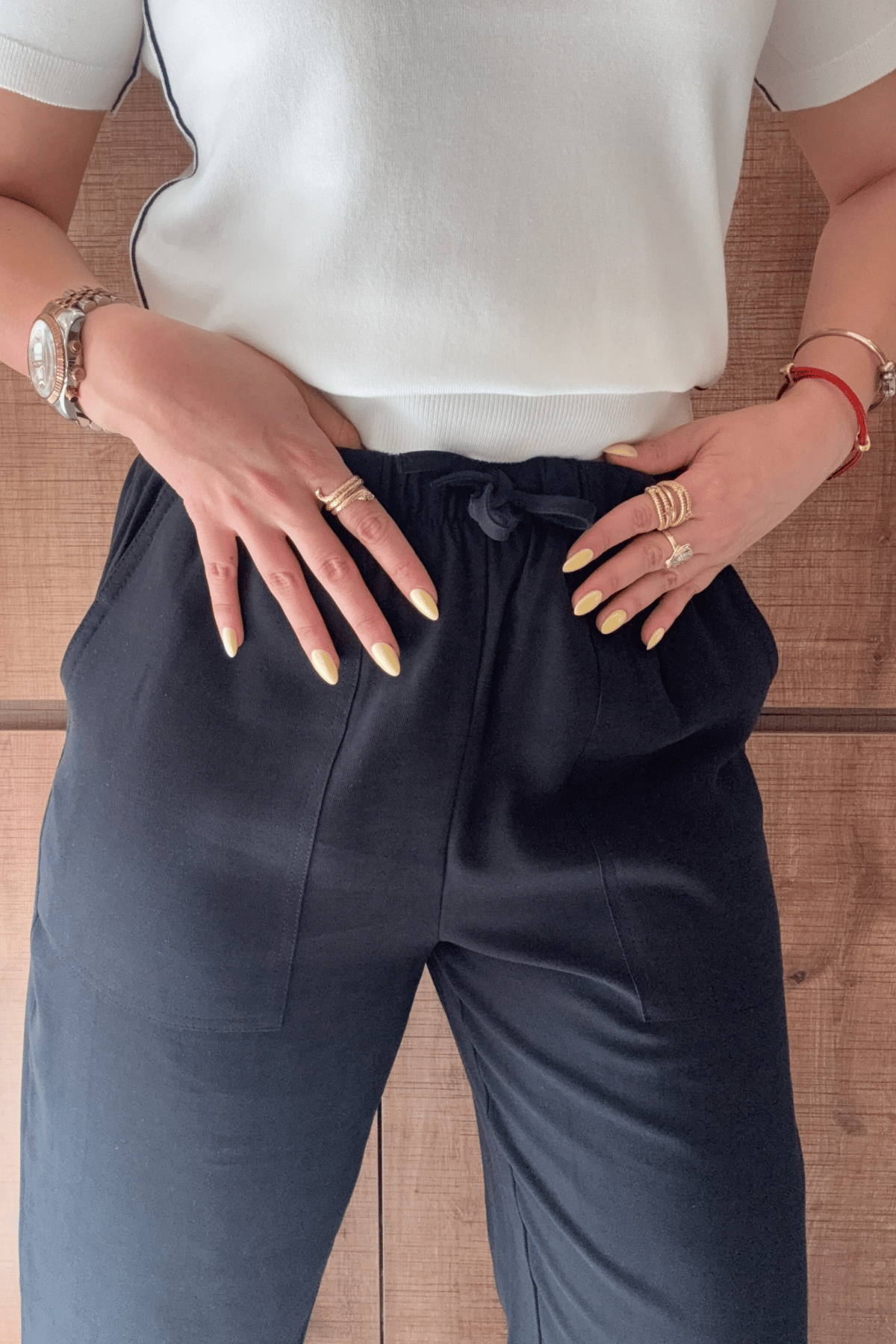Bel büzgülü tencel pantolon