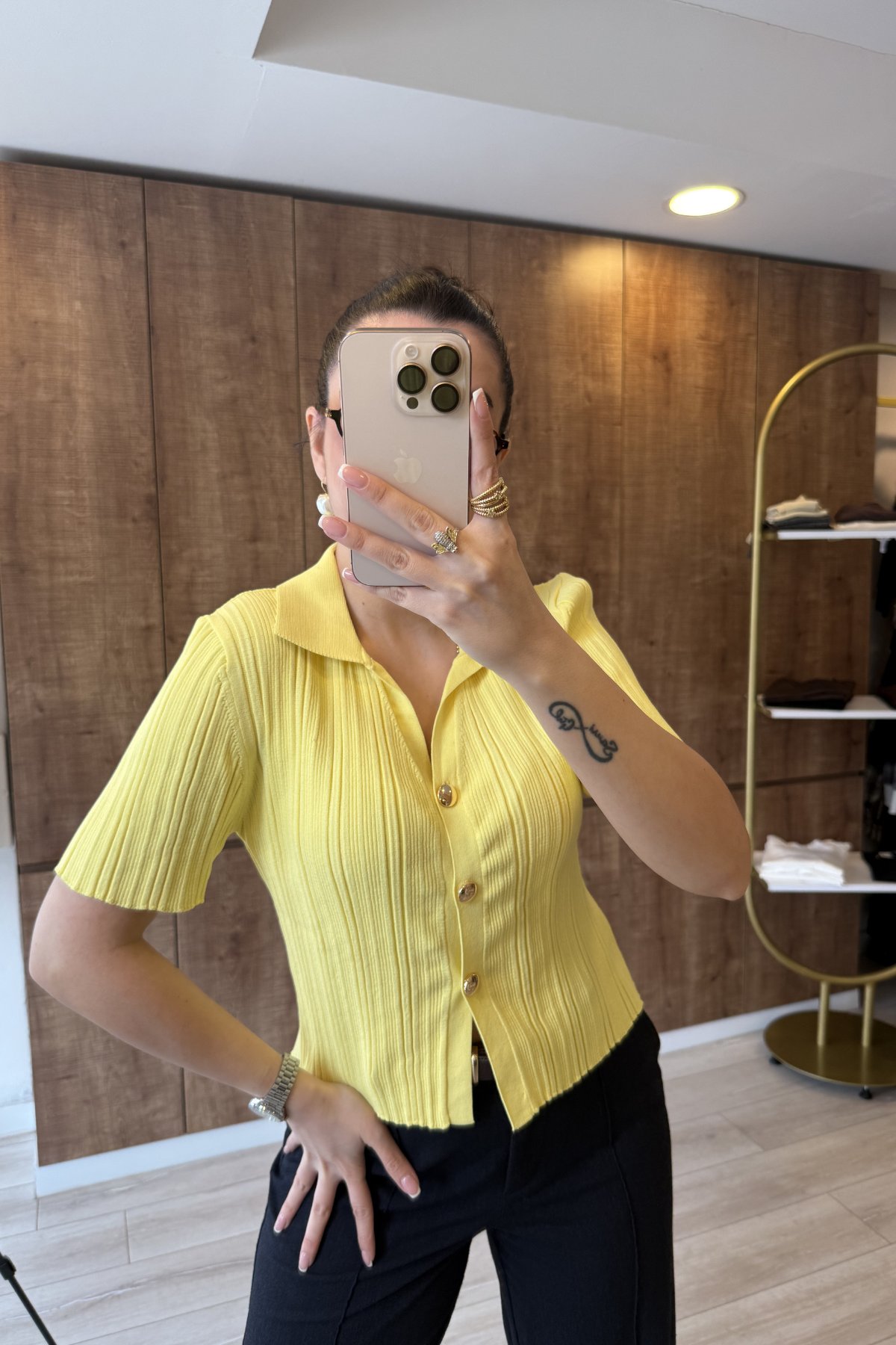 Çelik Örme Premium Düğmeli Bluz