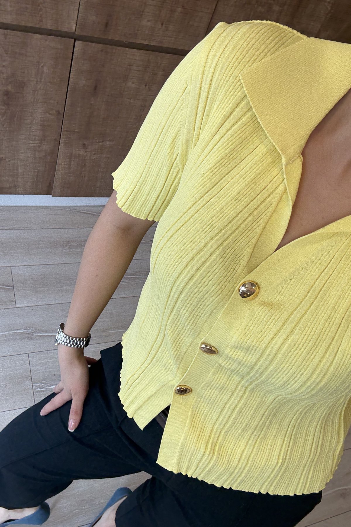 Çelik Örme Premium Düğmeli Bluz