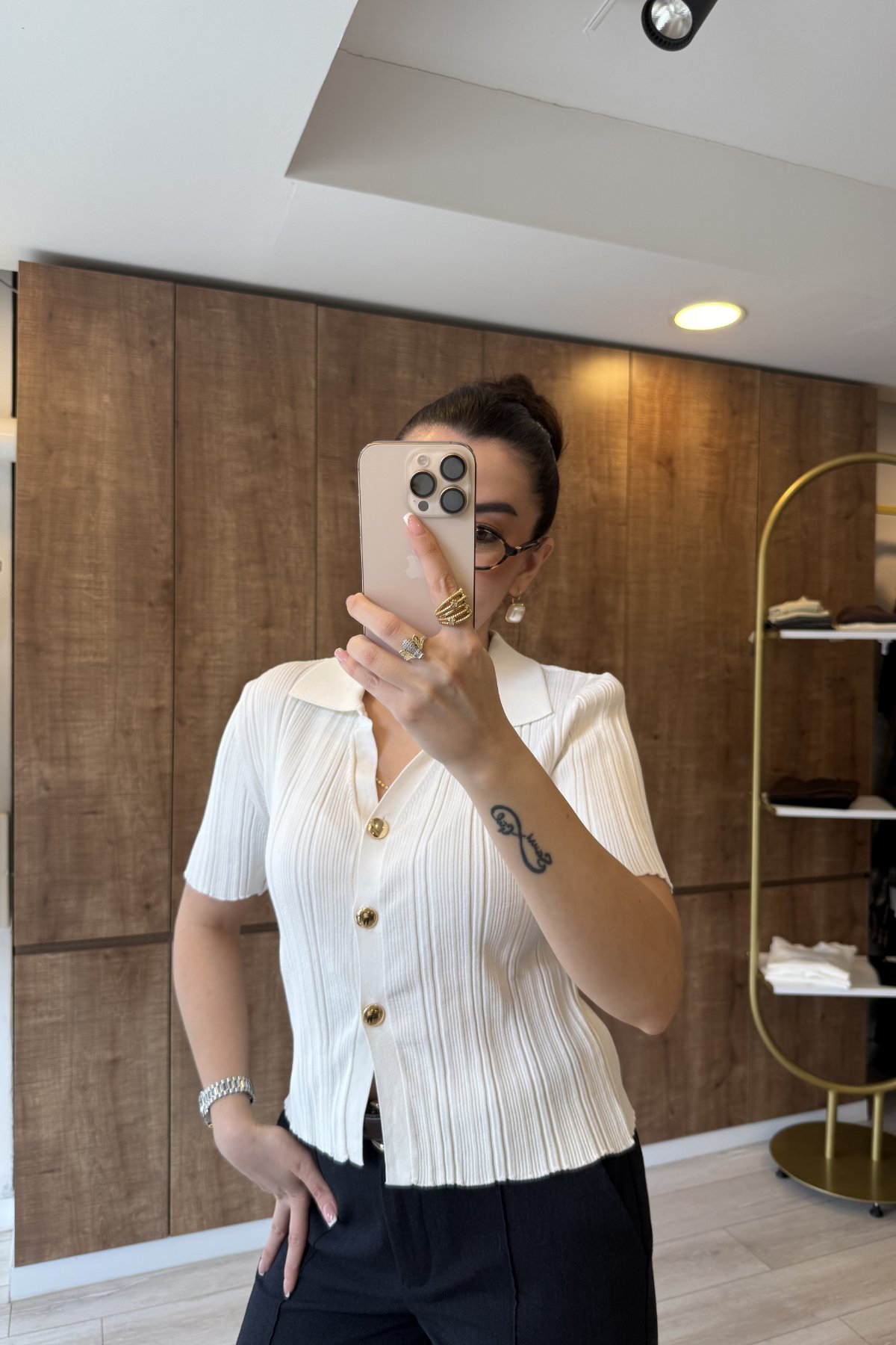 Çelik Örme Premium Düğmeli Bluz