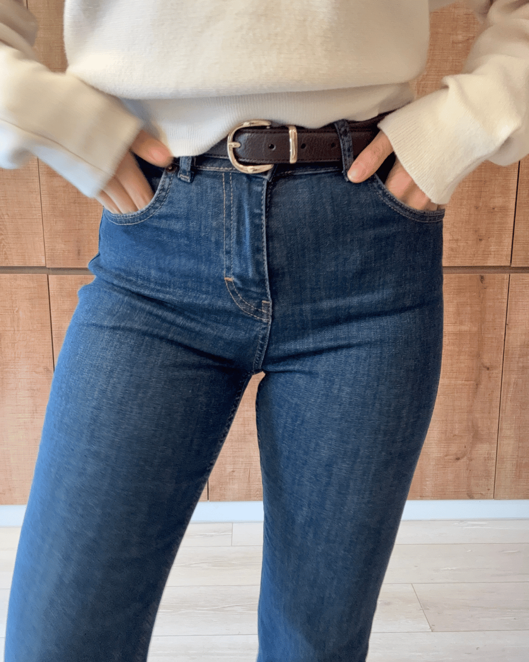 Mini Flare Dark Blue Likralı Premium Jean